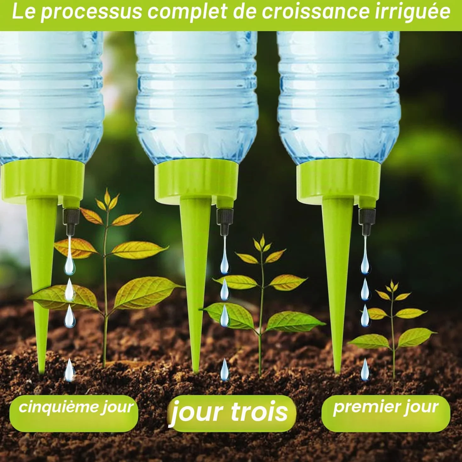 Kit Irrigation Goutte à Goutte Automatique Arrosage Plantes avec Vannes de Régulation