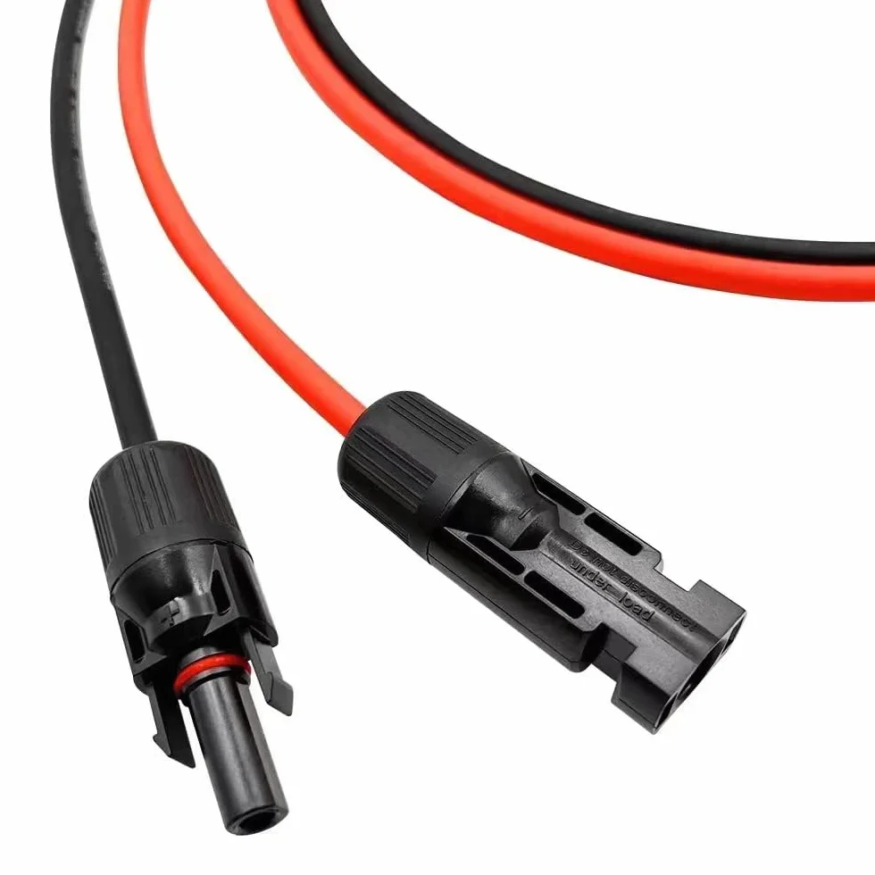 Solarkabel 4mm²/6mm², Solarkabel Verlängerung 1/2/3/5/10M, Solarkabel Verlängerungskabel(Rot/Schwarz) (4mm²3M)