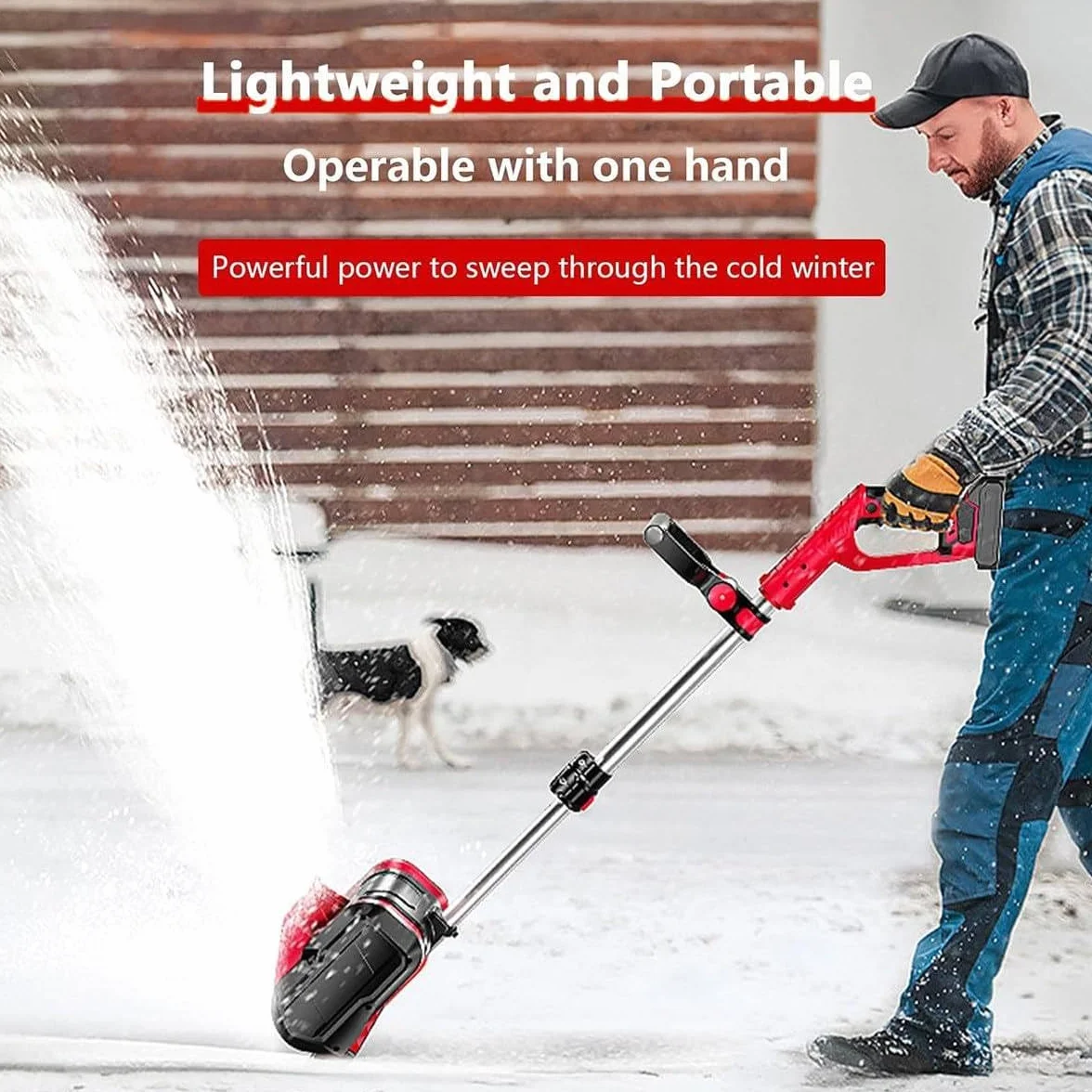 Souffleuse à Neige 1200W sans Fil 20V Batterie, Largeur 32cm, Hauteur 16cm, Distance 8m