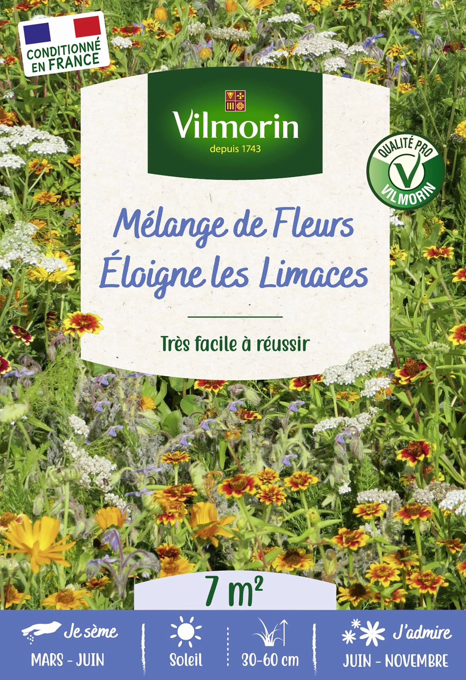 Mélange de fleurs Eloigne les Limaces 7 m²