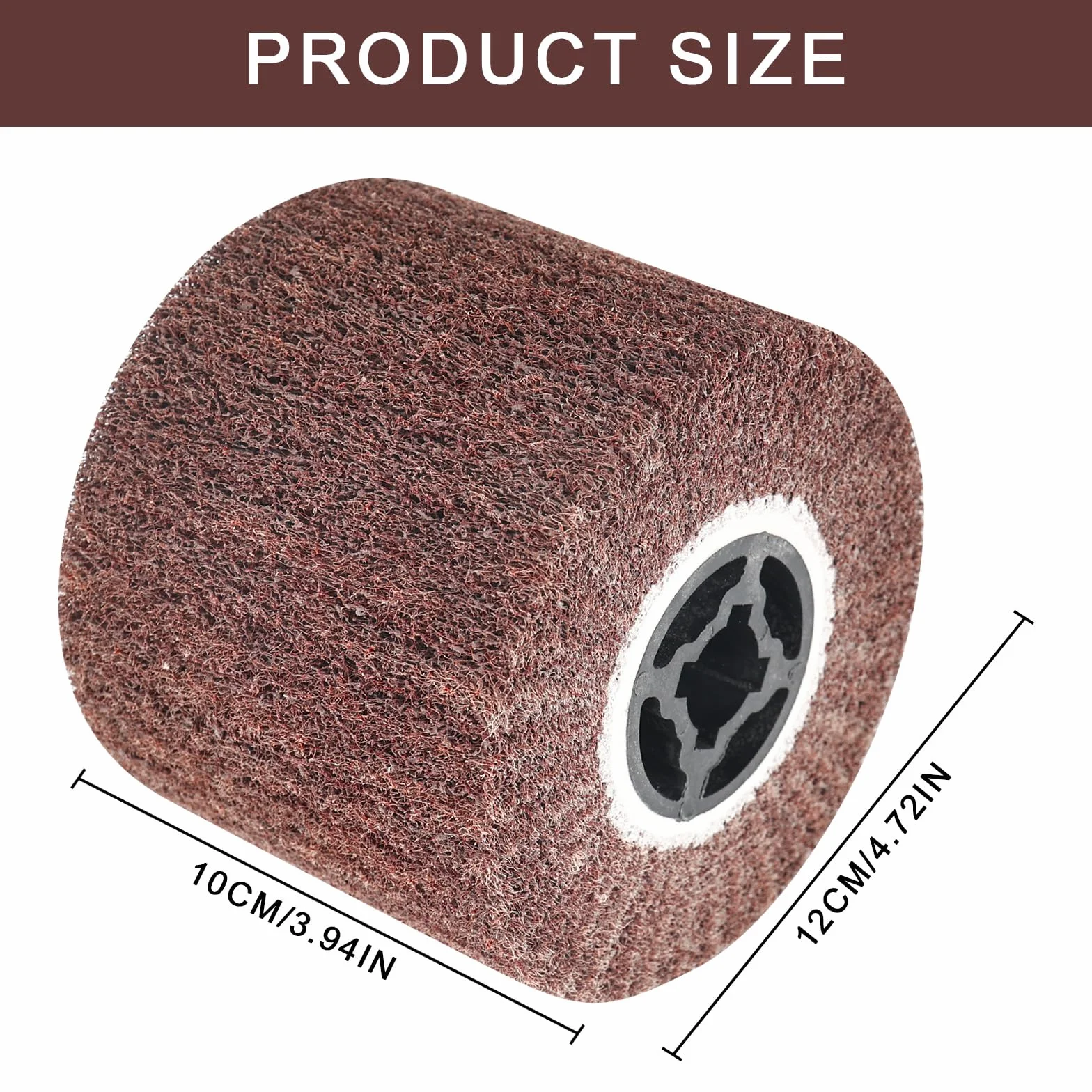 Rouleau de satin à grain 120 - 120 x 100 mm - Brosse de satin - Manchons abrasifs pour rouleau abrasif - Idéal pour le ponçage et le satinage - PYserne