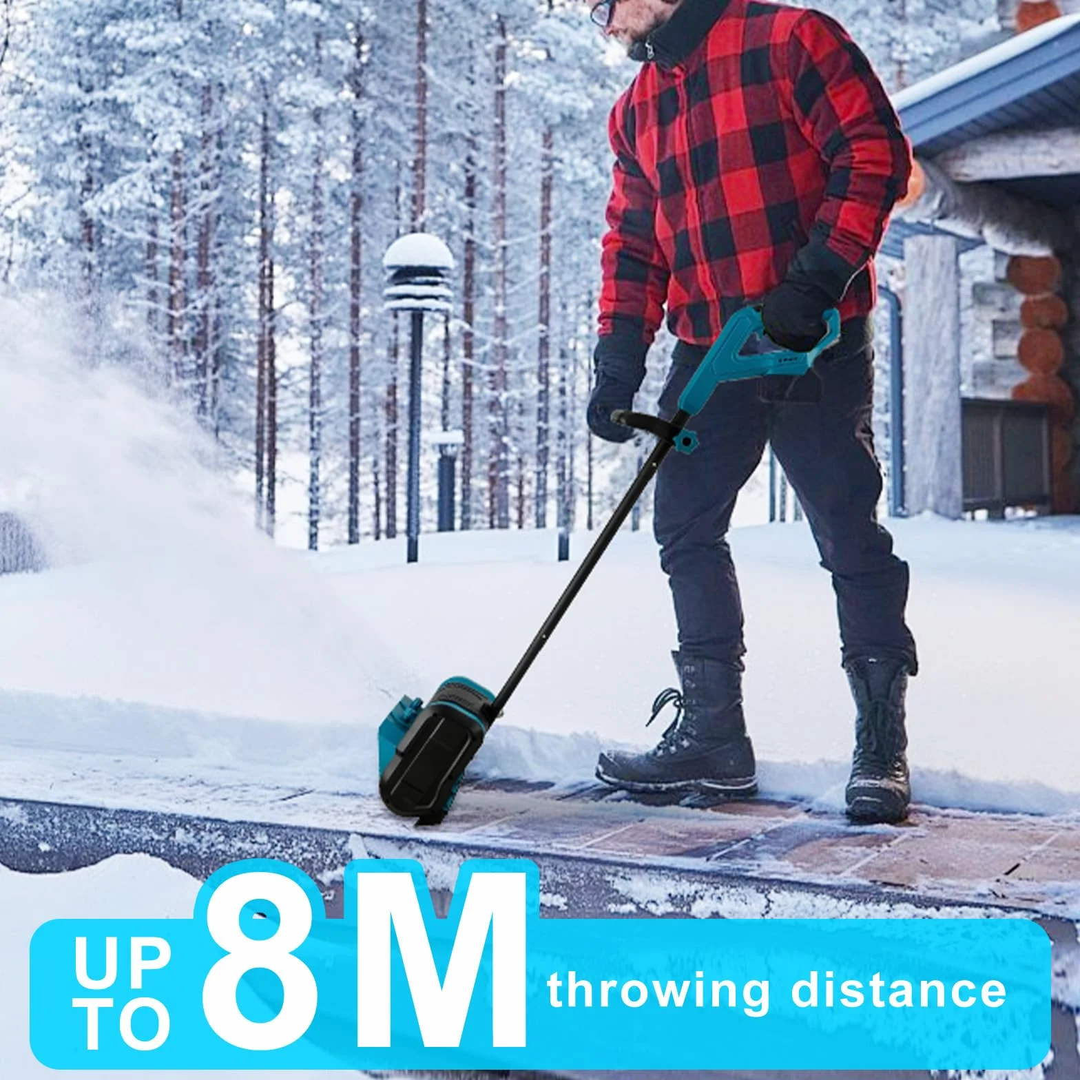Roadtime Fraise à neige sans fil 18 V pour batterie Makita, déneigeuse sans balais 1000 W, 3300 tr/min, portée 8 m