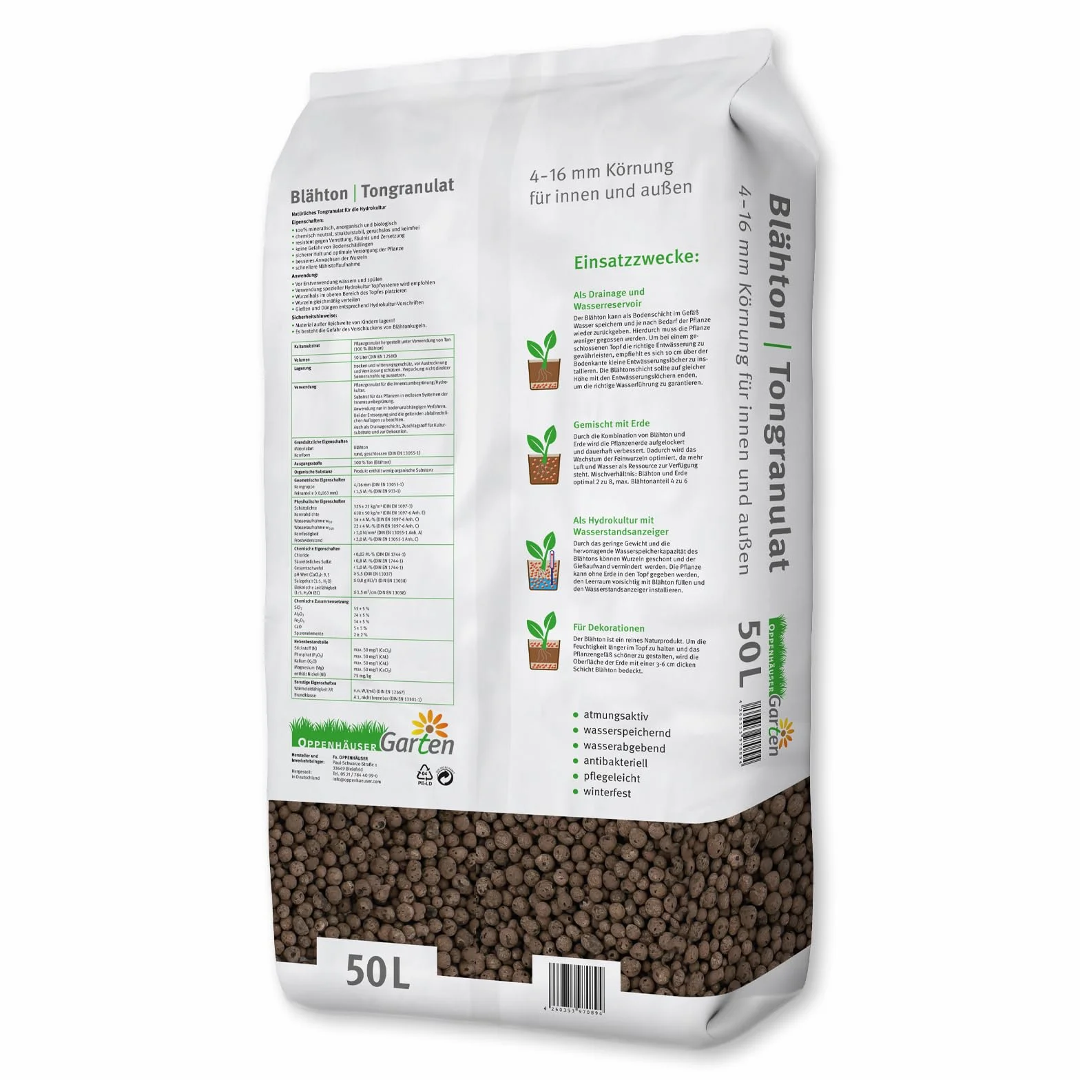 Argile expansée 50L granulés 4–16 mm pour Jardin Drainage Culture hydroponique