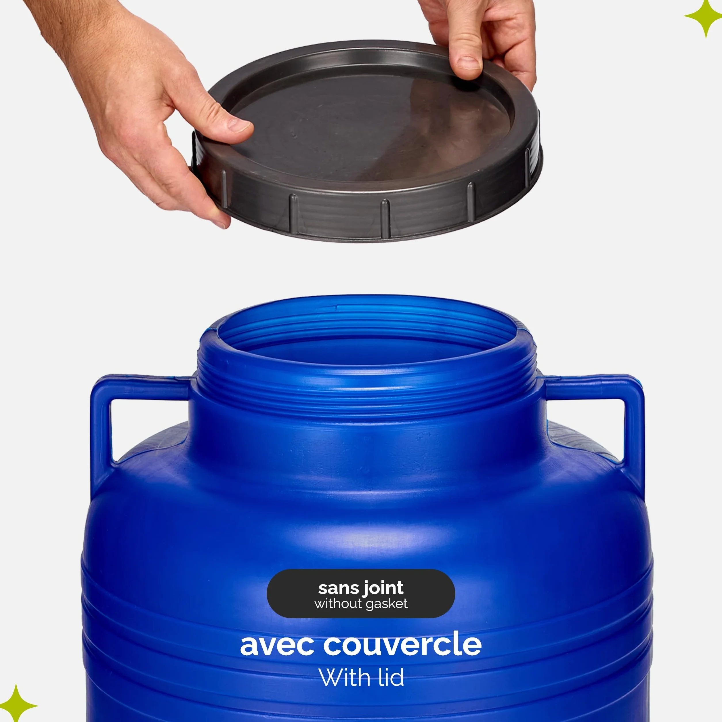 Réservoir Eau 60 litres sans BPA avec Robinet et Couvercle Bleu