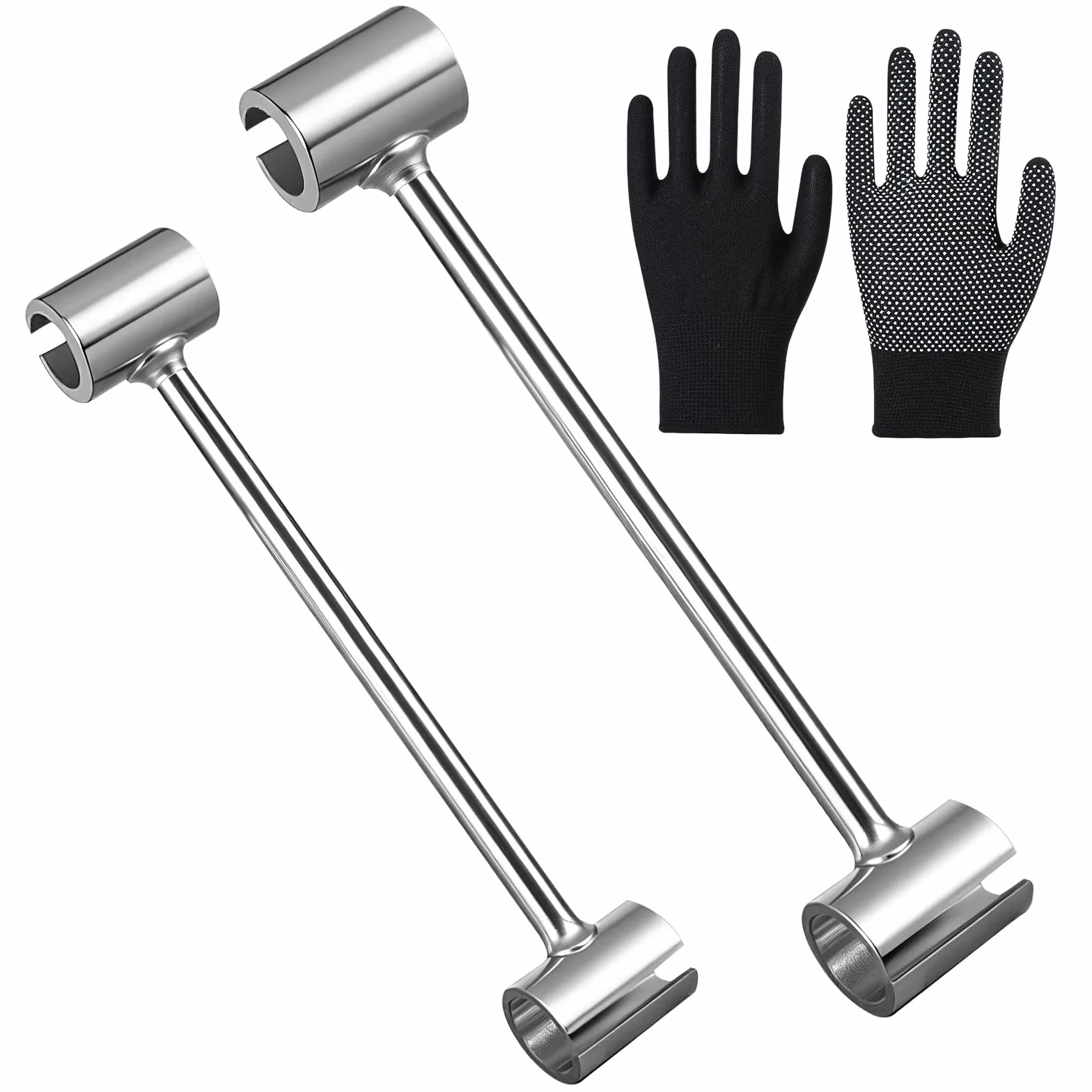 VEGCOO 2 Pièces Outil de Réglage de Charnière de Porte, 14/19/23/25mm Outil de Réparation de Charnière de Portes, avec Gants Antidérapants, Clé de Reglage Gond Porte pour Coupe-Feu Portes Sécurité