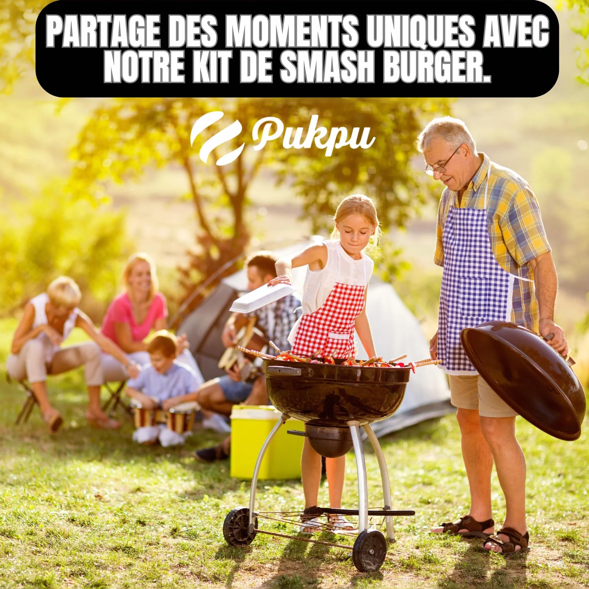 Kit Smash Burger 6 Pièces Noir – Presse Hamburger, Spatules INOX, Cloches Fromage