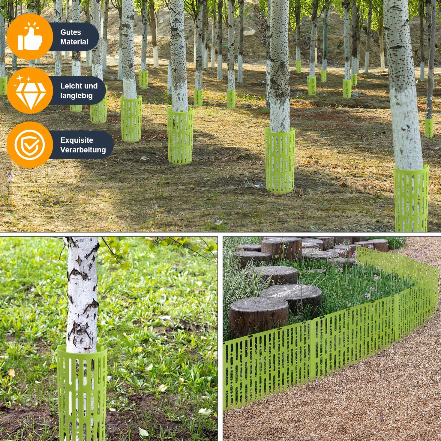 Protections pour Tronc d'arbre 20x30cm 8Pcs Taille Réglable avec Trous d'Aération Anti-Rongeurs
