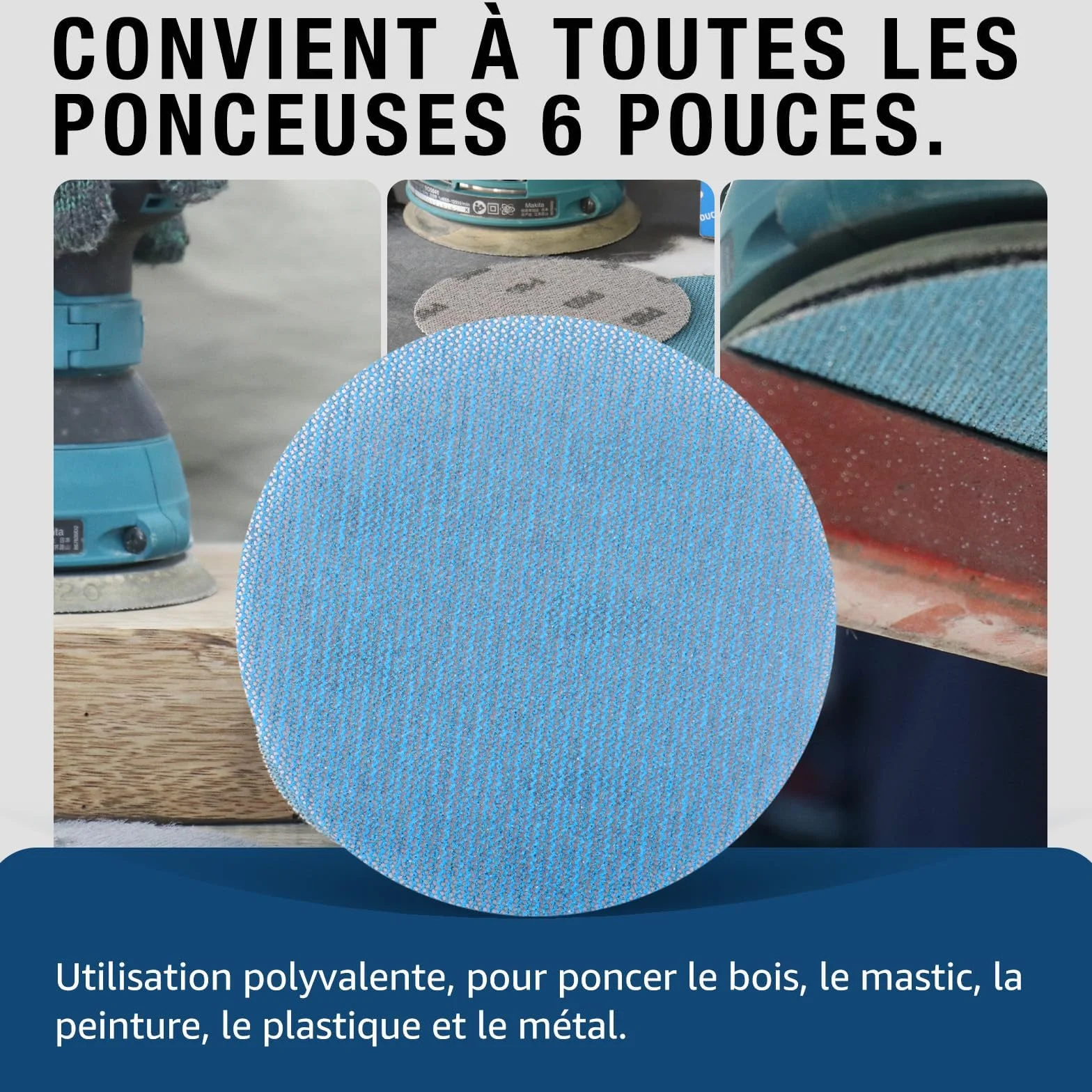 Disques Abrasifs 125mm Grain P80-320 Papier à Poncer en Filet Céramique, Fixation Autoagrippante Disque à Poncer Papier de Verre pour Ponceuse Orbitale, Ponçage Sans Poussière Bois Métal Mur