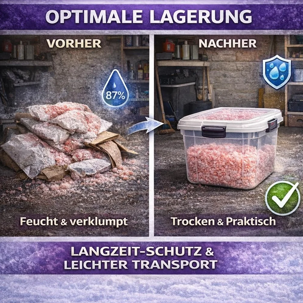 GiDeli Sel de déneigement 10 kg – Sel de dégivrage rose contre glace et neige – Adapté aux animaux – Efficace