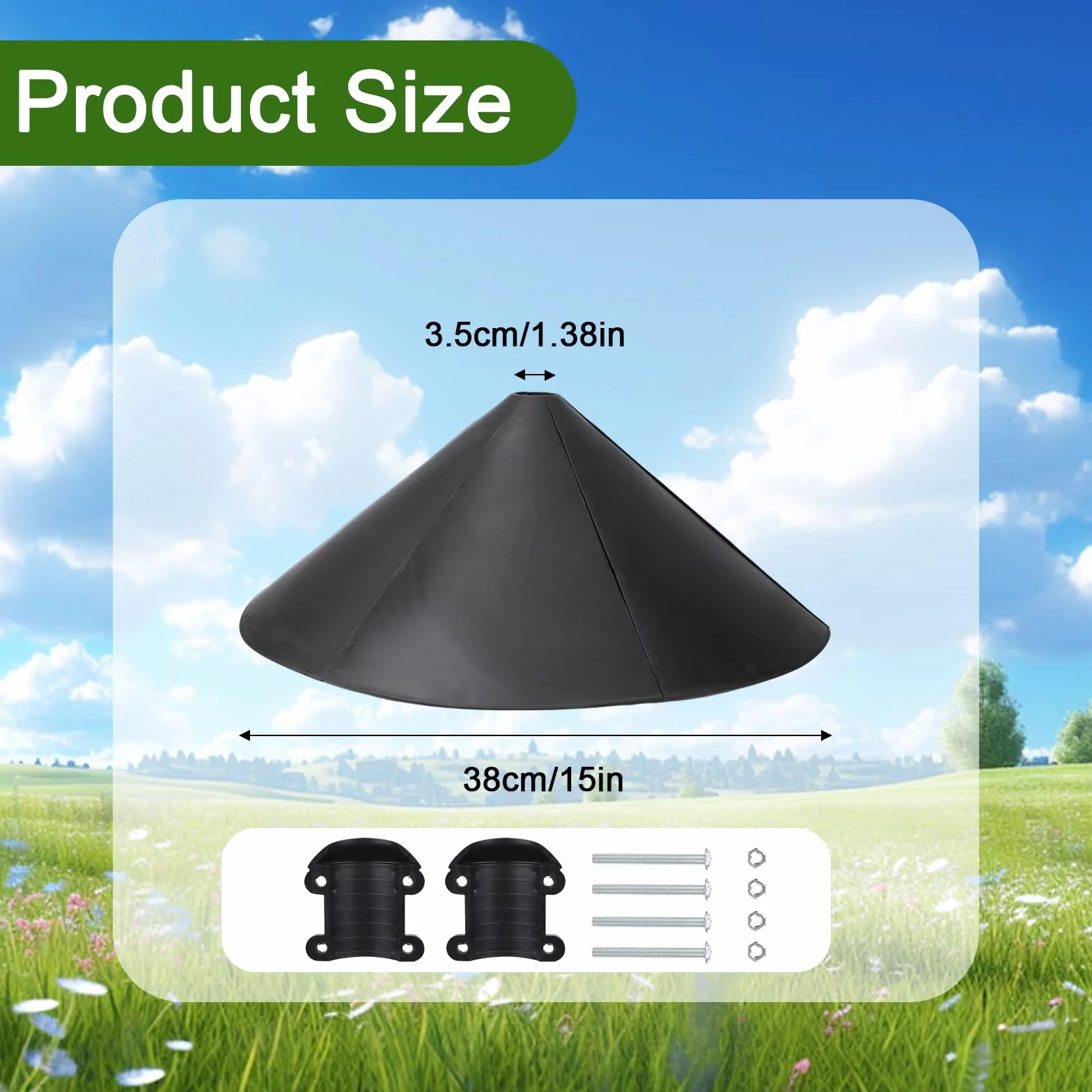 Gosknor Déflecteur Anti-Écureuils pour Mangeoire à Oiseaux 38cm Plastique Protection Montage Poteau Noir