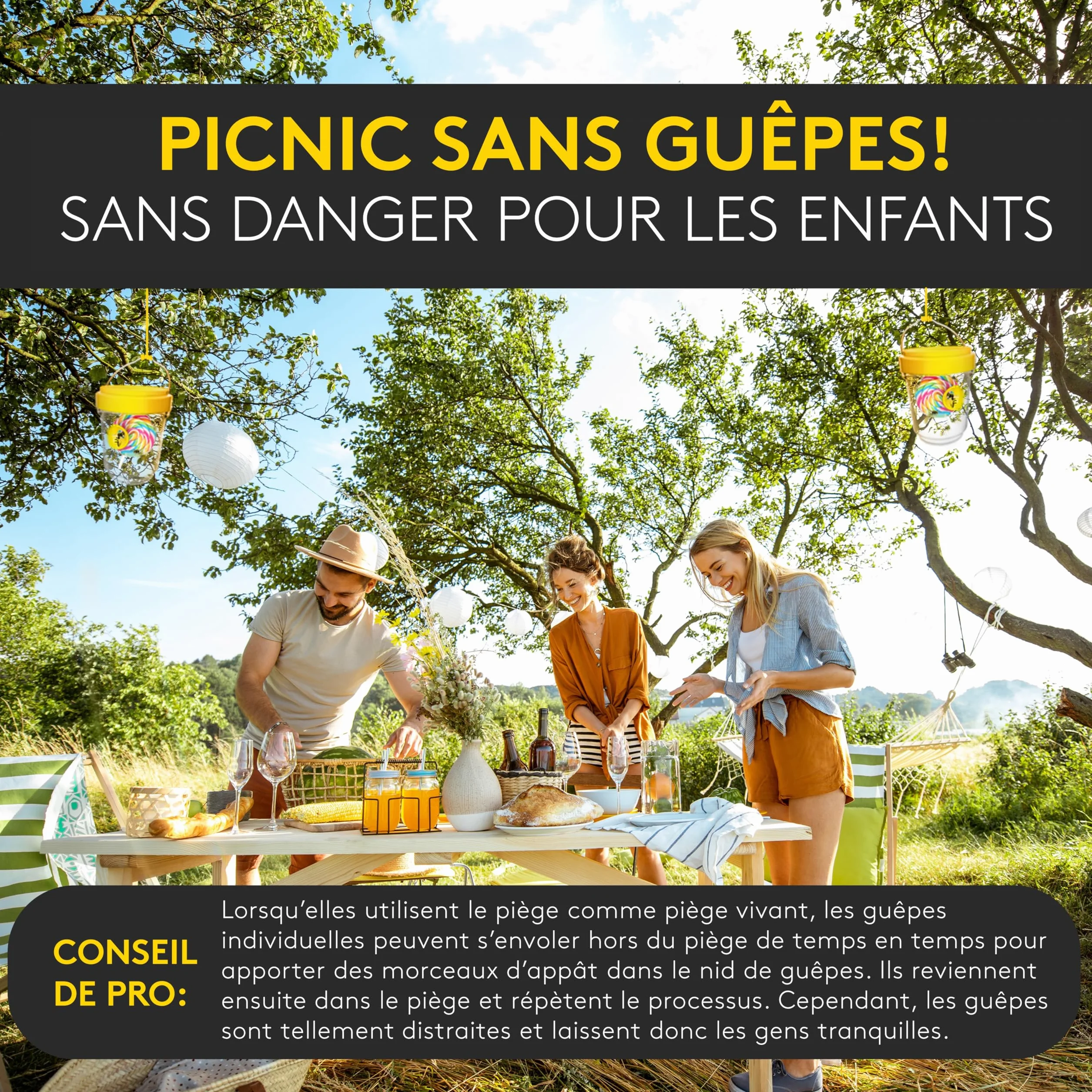 Piège à Guêpes et Frelons x3 Réutilisable Extérieur Anti Guêpes Asiatique Efficace Non Toxique