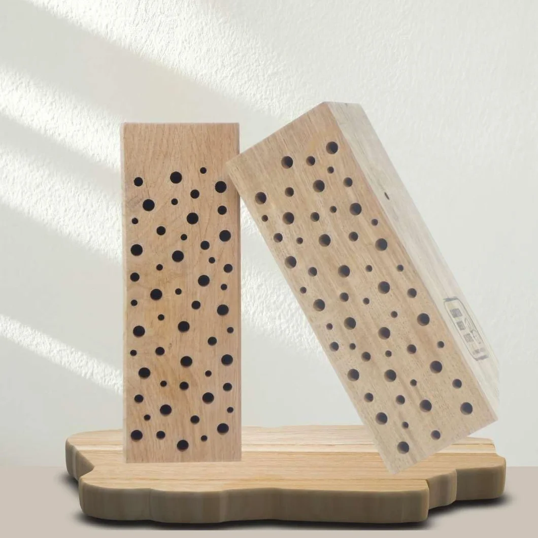 Hôtel à insectes pour abeilles sauvages Chêne massif 25 cm