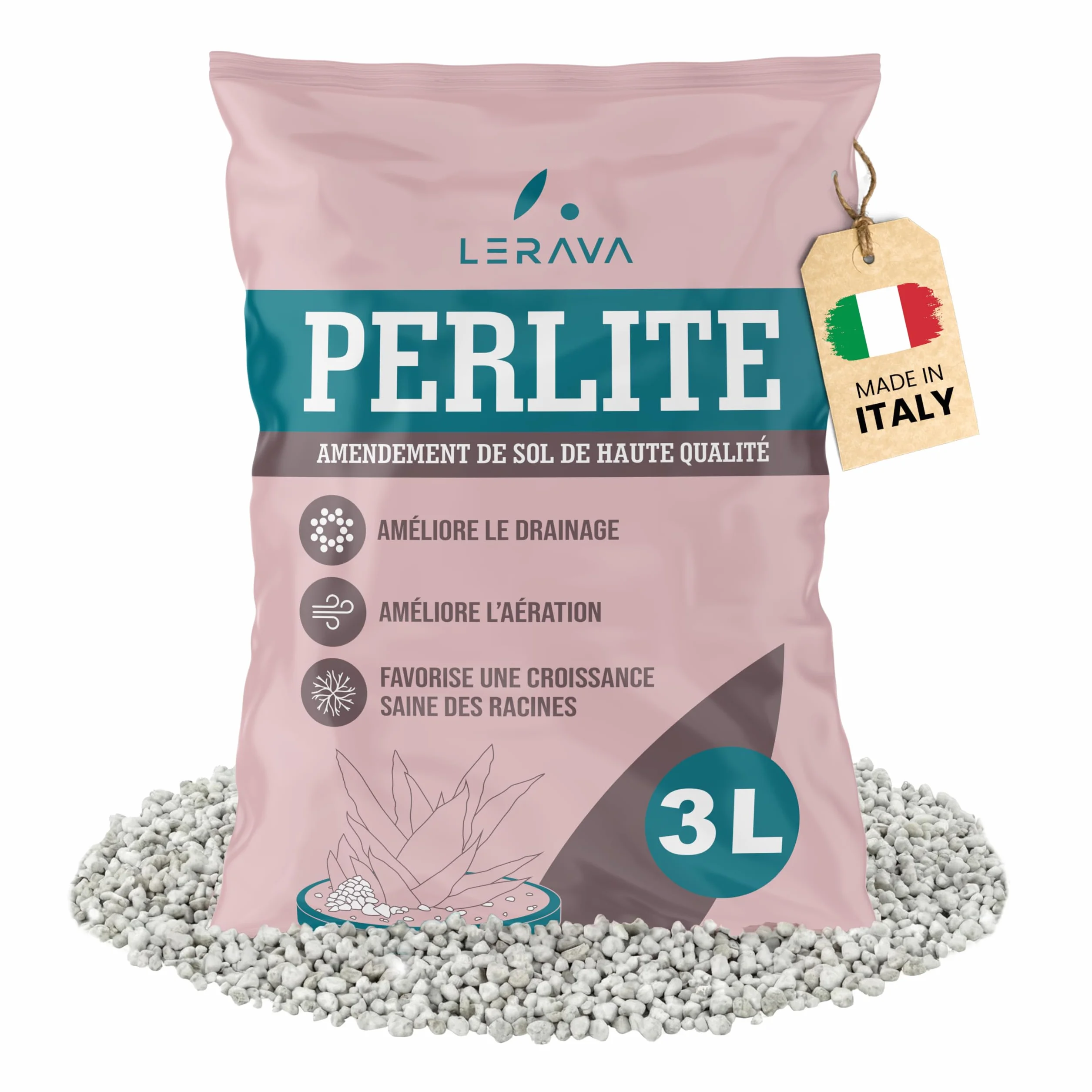 Perlite pour Plante 3 L - Drainage du terreau intérieur - Aération optimale - Jardin Balcon