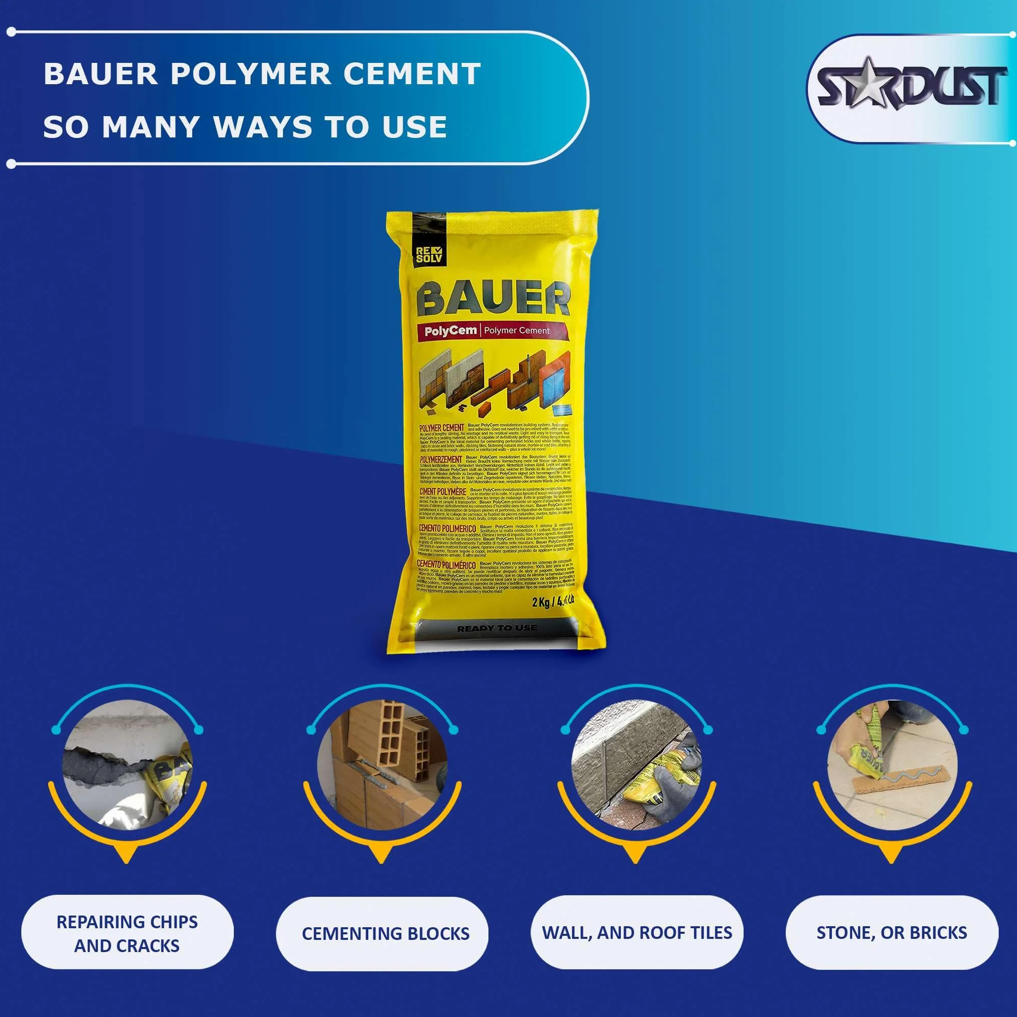 Resolv :: Bauer PolyCem – Ciment Polymère Prêt à l’Emploi, Gris
