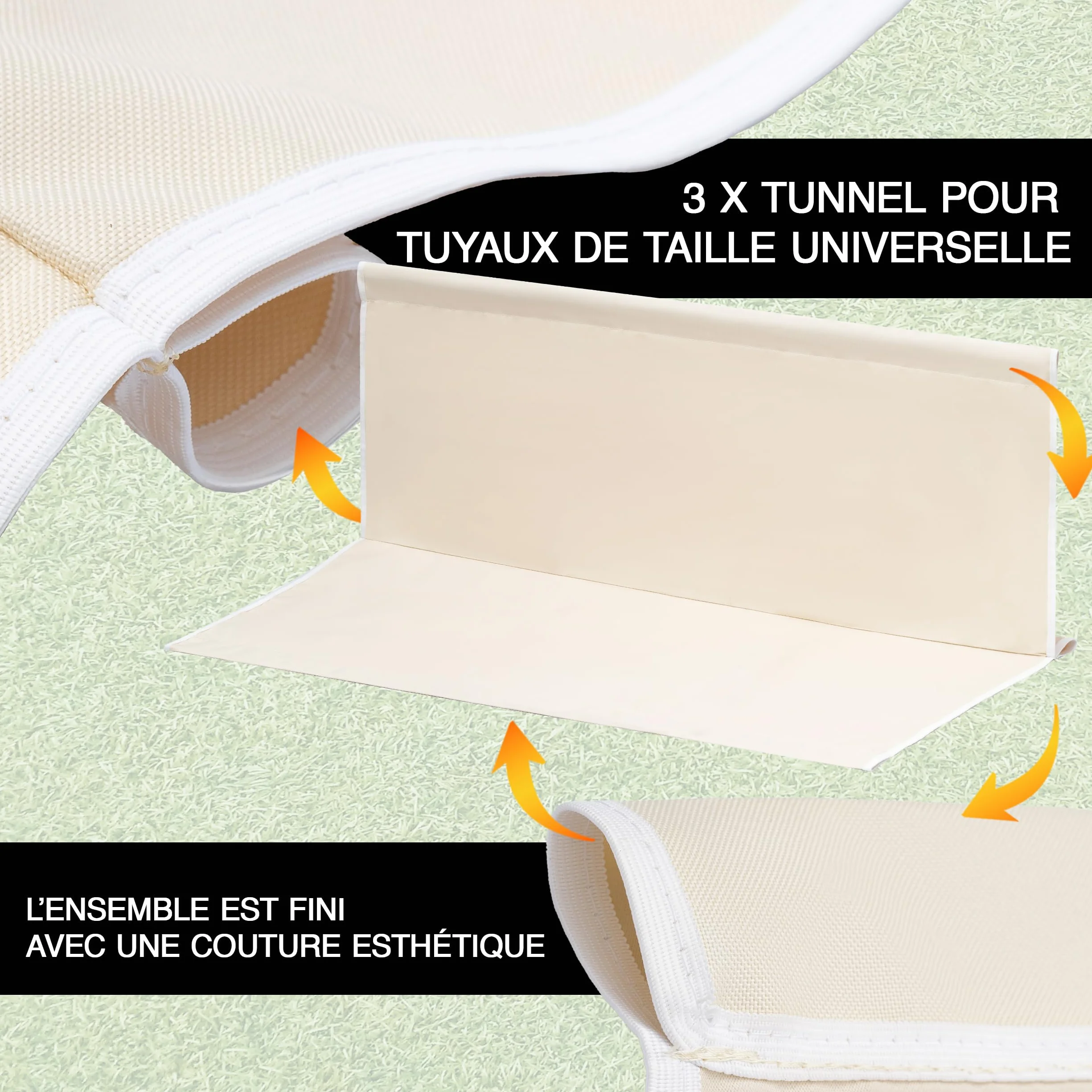 Housse Balancelle de Jardin 106x150 cm Ecru Imperméable Extérieur Assise Remplaçable Balançoire