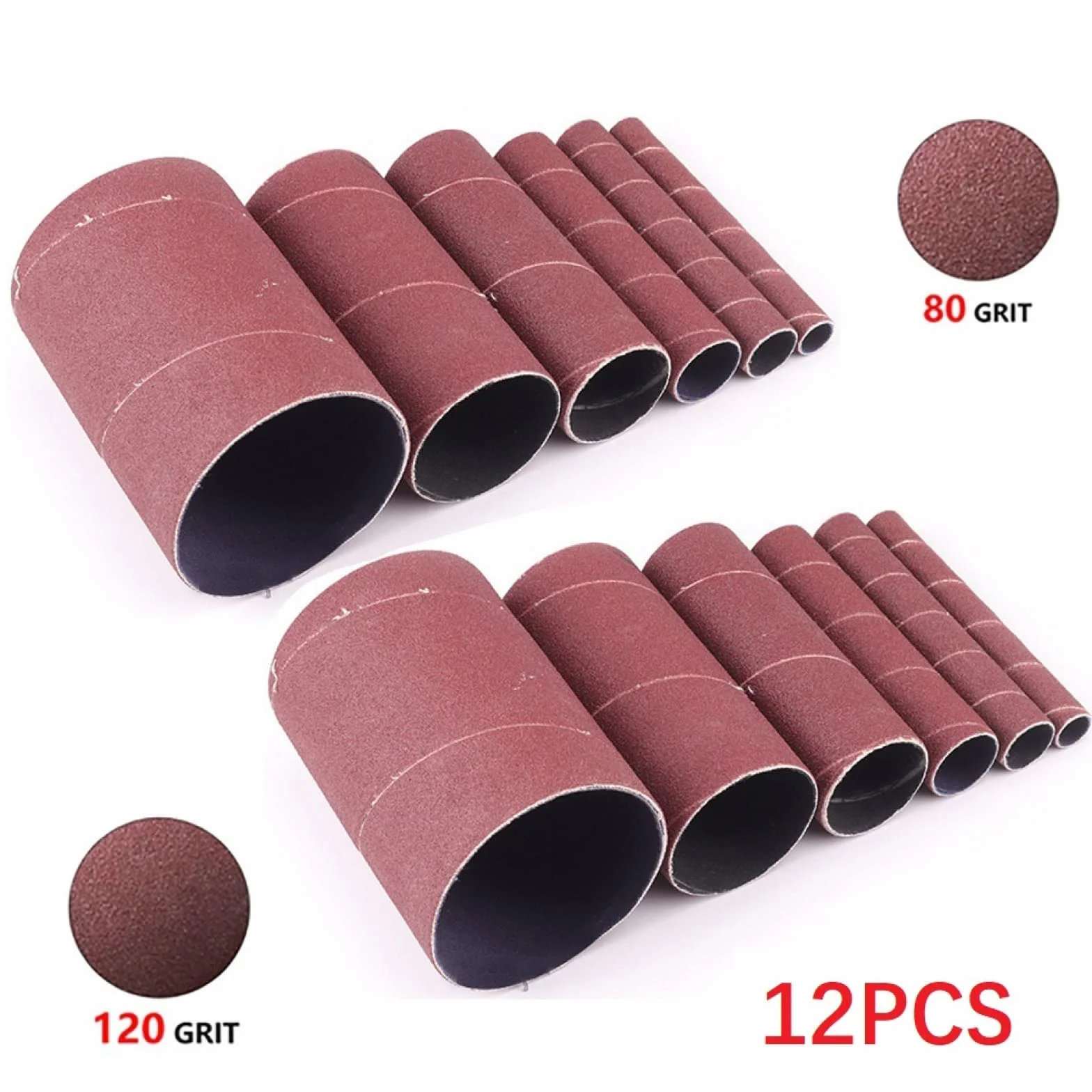 ZYWUOY Lot de 12 Manchons de Ponçage pour Ponceuse Oscillante de 11,4 cm en Aluminium, Grain 80/120, Compatible avec Bois, Métal, Plastique