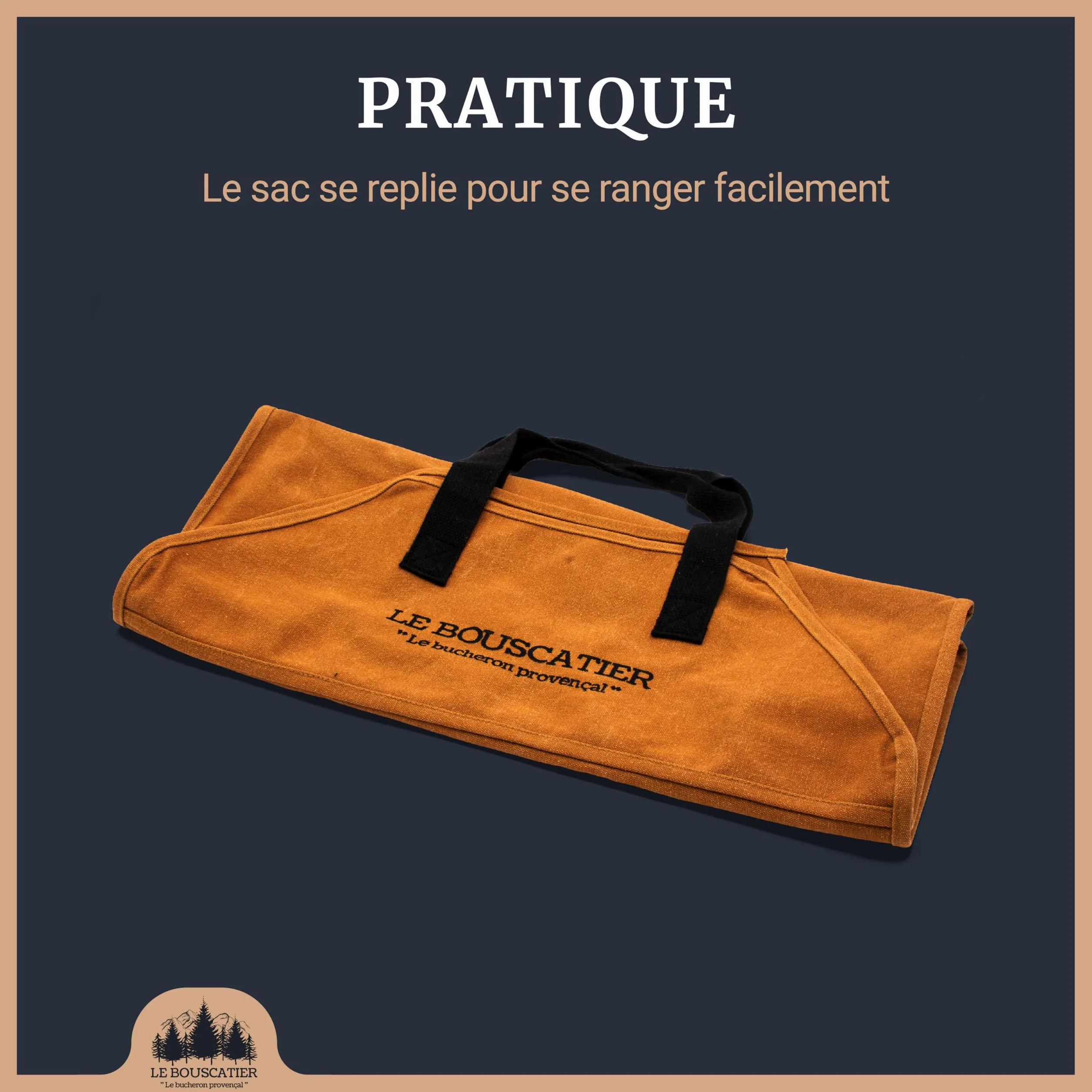 Sac de transport bois de chauffage 60x46x26cm 50L Panier multi usage extra large pour poêle cheminée brasero