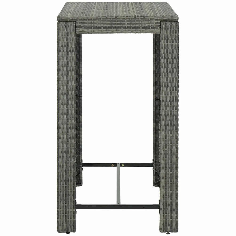 Table de Bar de Jardin Résine tressée 100x60,5x110,5 cm Gris