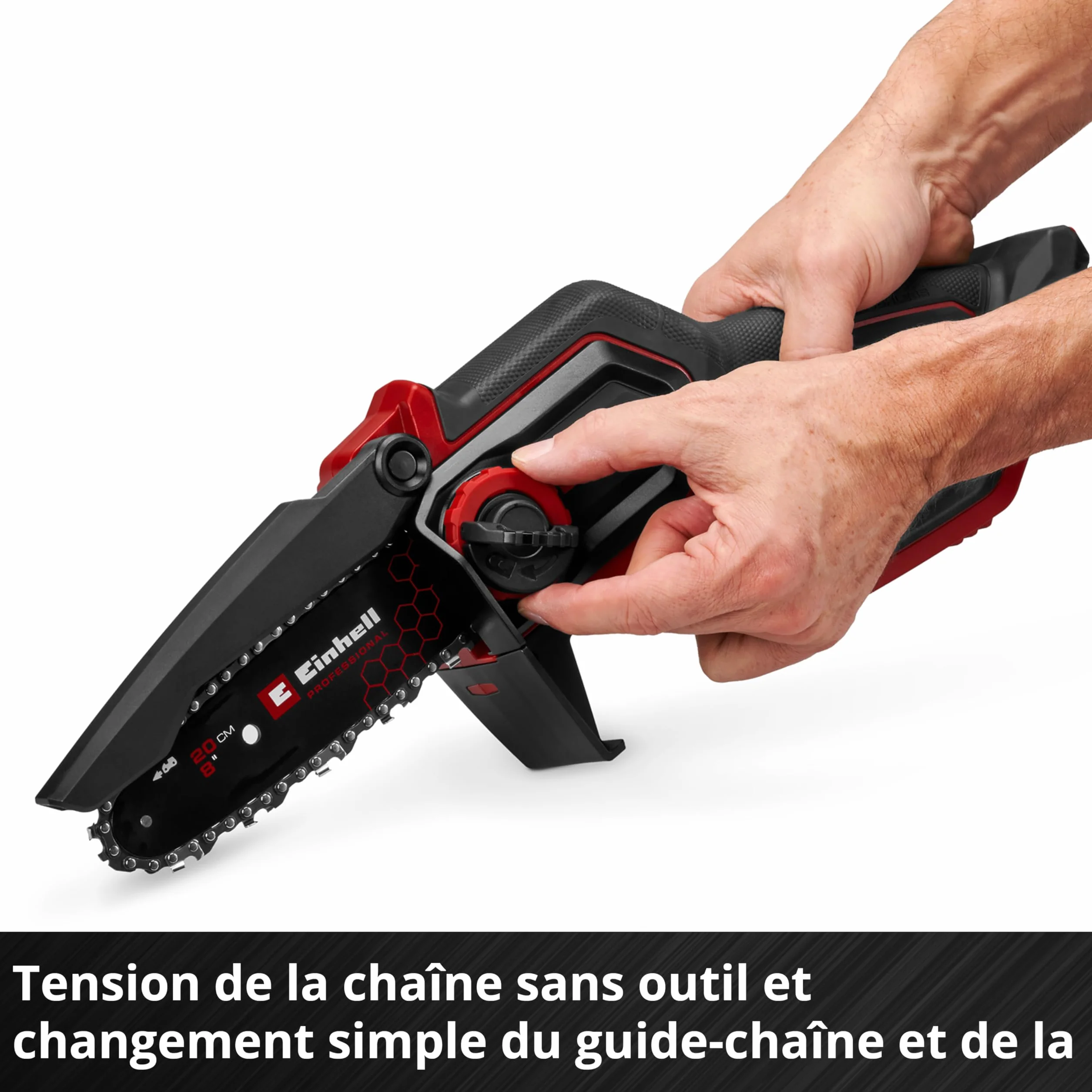Einhell Professional Élagueuse sans fil GP-PS 18/20 Li BL-Solo Power X-Change (18 V, longueur de coupe 15 cm, moteur sans charbon, vitesse de chaîne 8 m/s, lubrification automatique, sans batterie)
