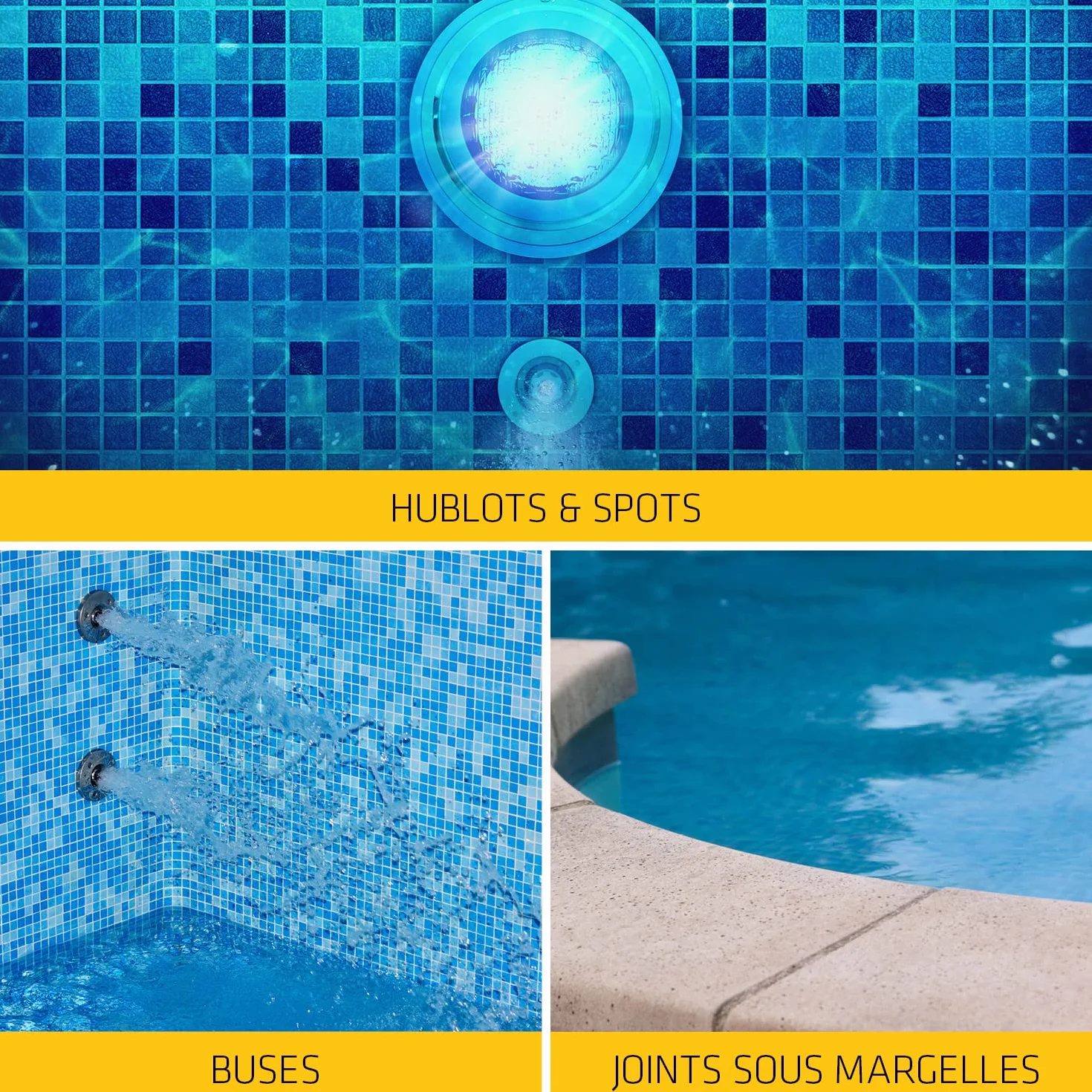 SIKA - Mastic silicone spécial immersion - SikaSeal-163 Piscine & Bassin transparent - Joints de piscines et zones immergées - Résistant au chlore - 300 ml