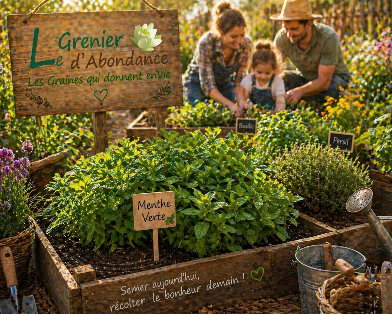 Menthe Verte - Mentha viridis - Graines Aromatiques à semer - Le Grenier d'Abondance
