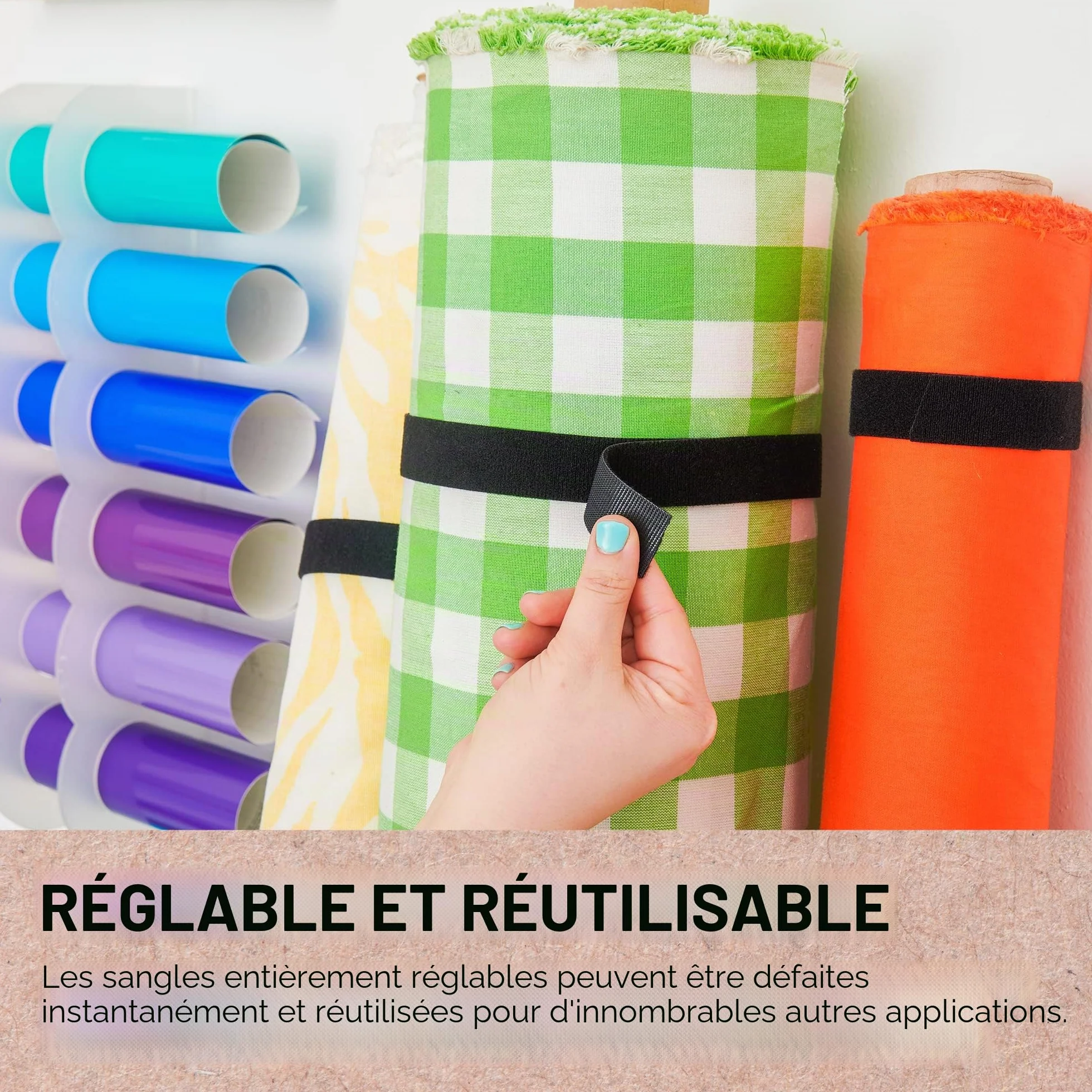 Velcro Marque | Sangles Réutilisables Eco One-Wrap | Sangles Polyvalentes, Réutilisables et Flexibles pour L’amélioration de la Maison | Noir | 25 mm x 3 m