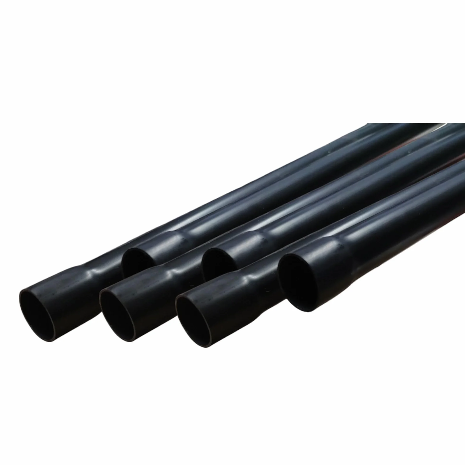 LumenTEC Tuyau d'installation électrique rigide en PVC-U noir forme calice O 16 2 m + 2 supports
