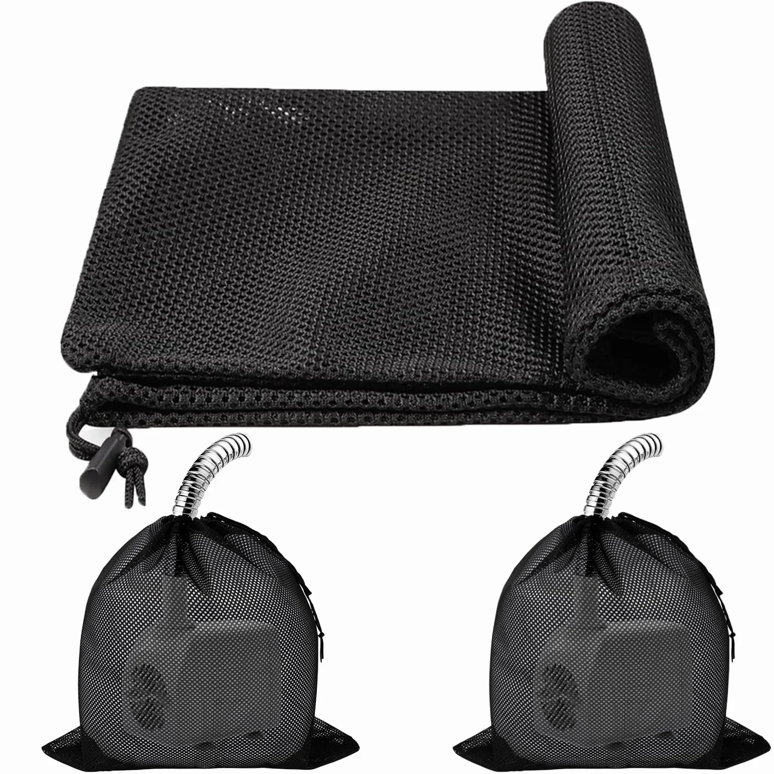 Sac Filtrant pour Pompe de Bassin 45 x 45 cm Noir 2 Pièces