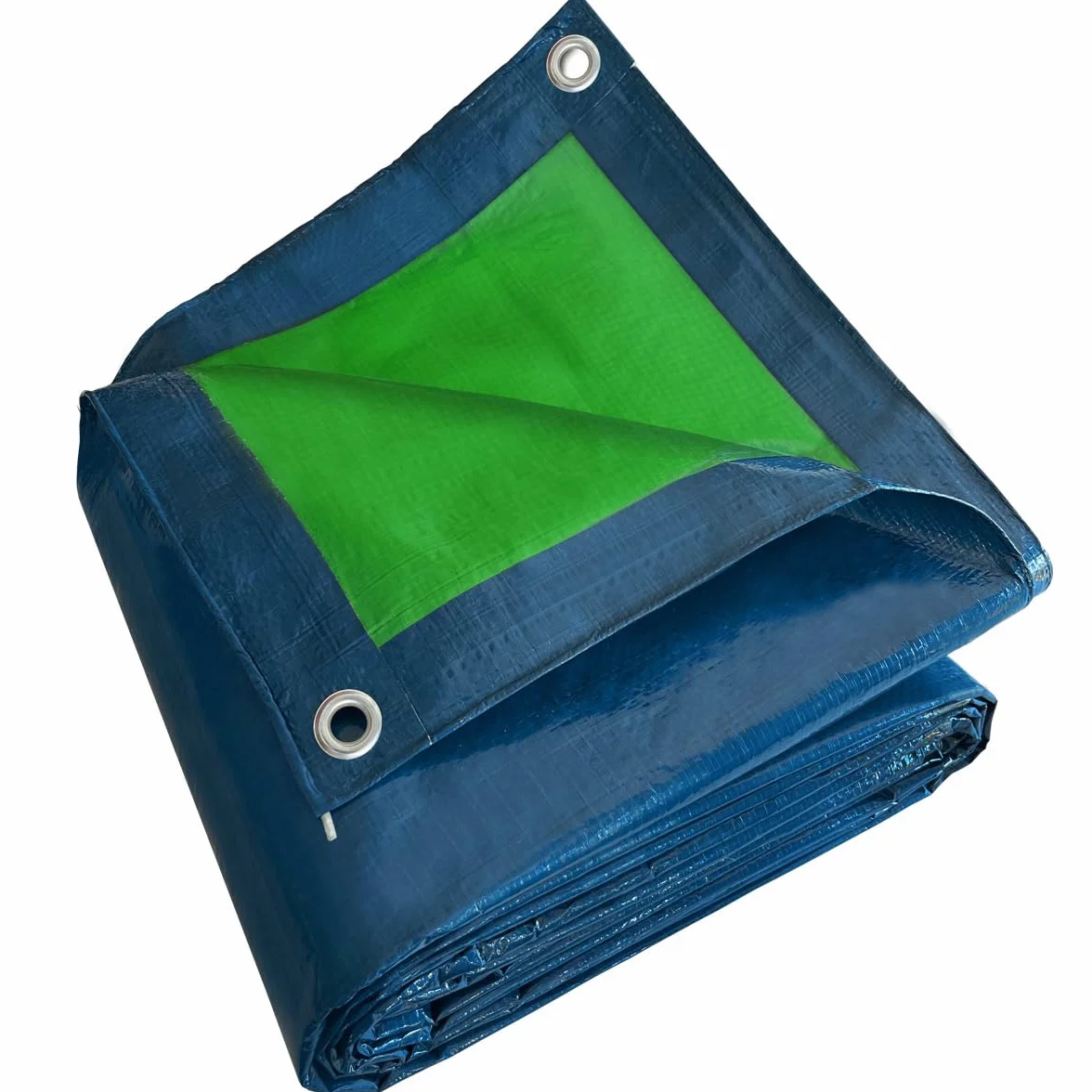 TECPLAST Bâche de Protection 6x10 m SR150MU Bleue et Verte - Haute Qualité - Bâche d'extérieur imperméable avec Oeillets