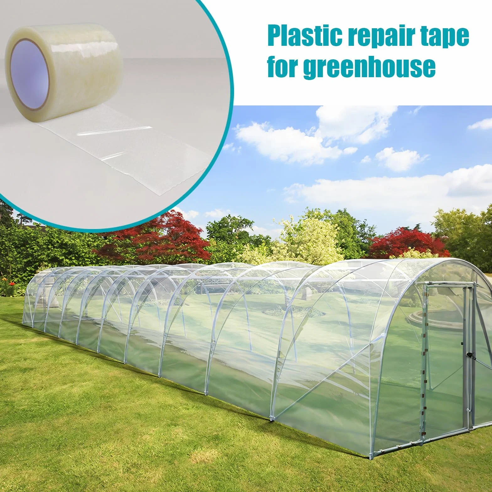 Ruban Adhésif Réparation Serre 10cm x 25m Transparent Étanche Anti-UV