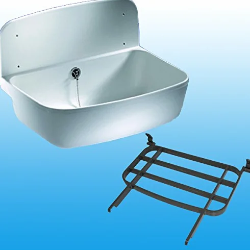 SANIT Bec verseur Bac Practic 495 x 345 mm avec trop-plein et grille rabattable