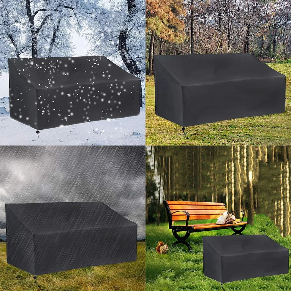 Housse Banc de Jardin 4 Places Anti-poussière Anti-UV Étanche Oxford 190x66x89cm