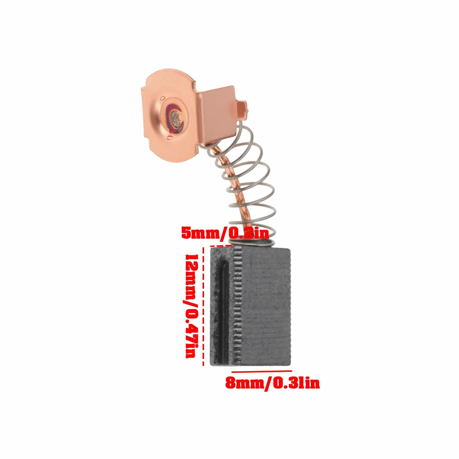 2 Paires de Balais de Charbon pour Meuleuse D'angle 5x8x12mm Compatible avec Silverline 123339 563709 382246 868736