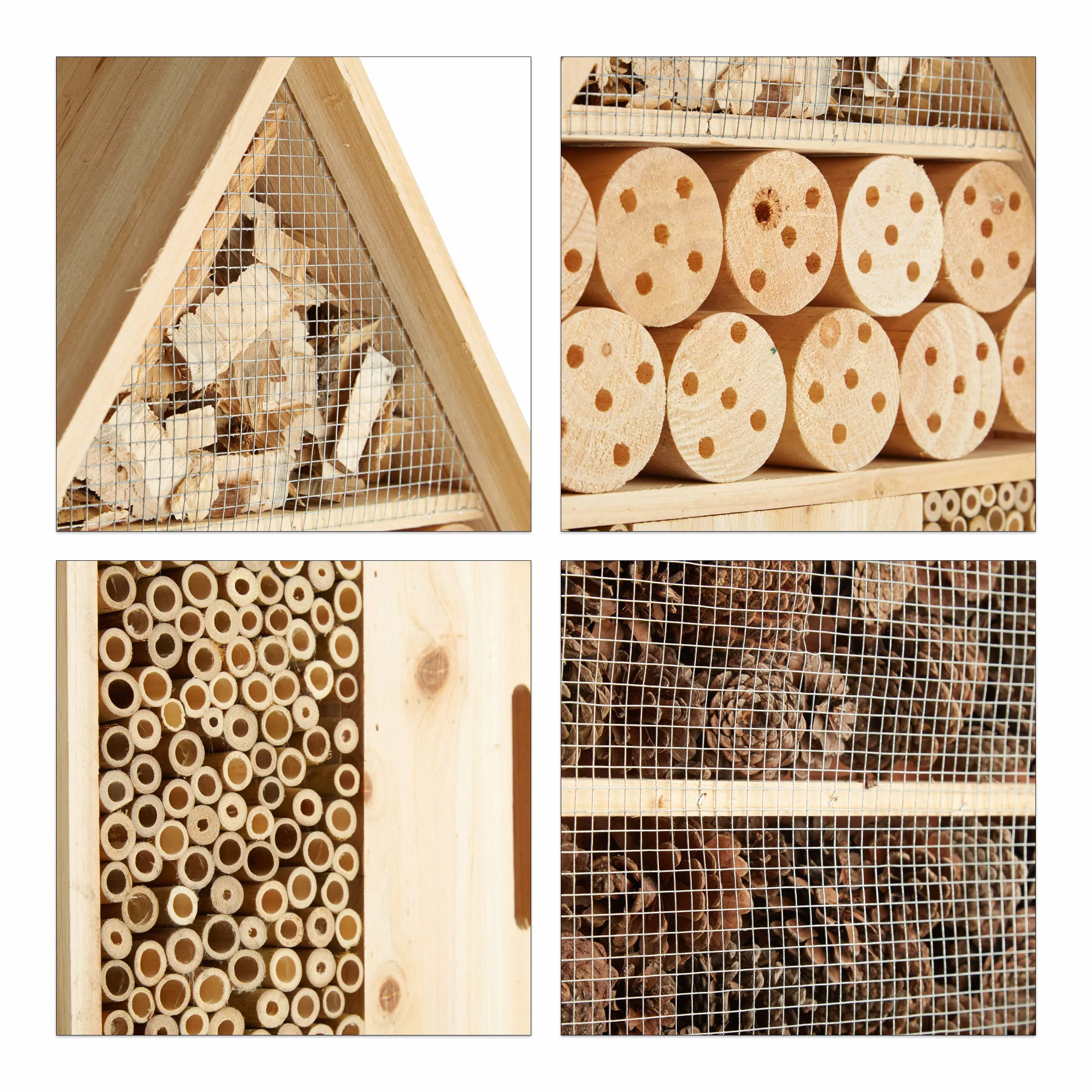 Relaxdays Hôtel à insectes sur pied nature XXL 79 x 49 x 12 cm