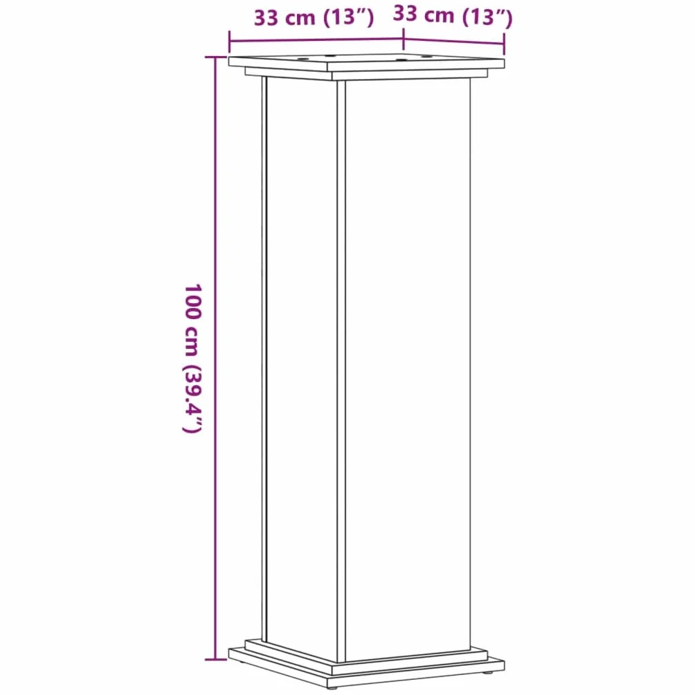 vidaXL Support pour Plantes Blanc 33x33x100 cm Bois d'ingénierie