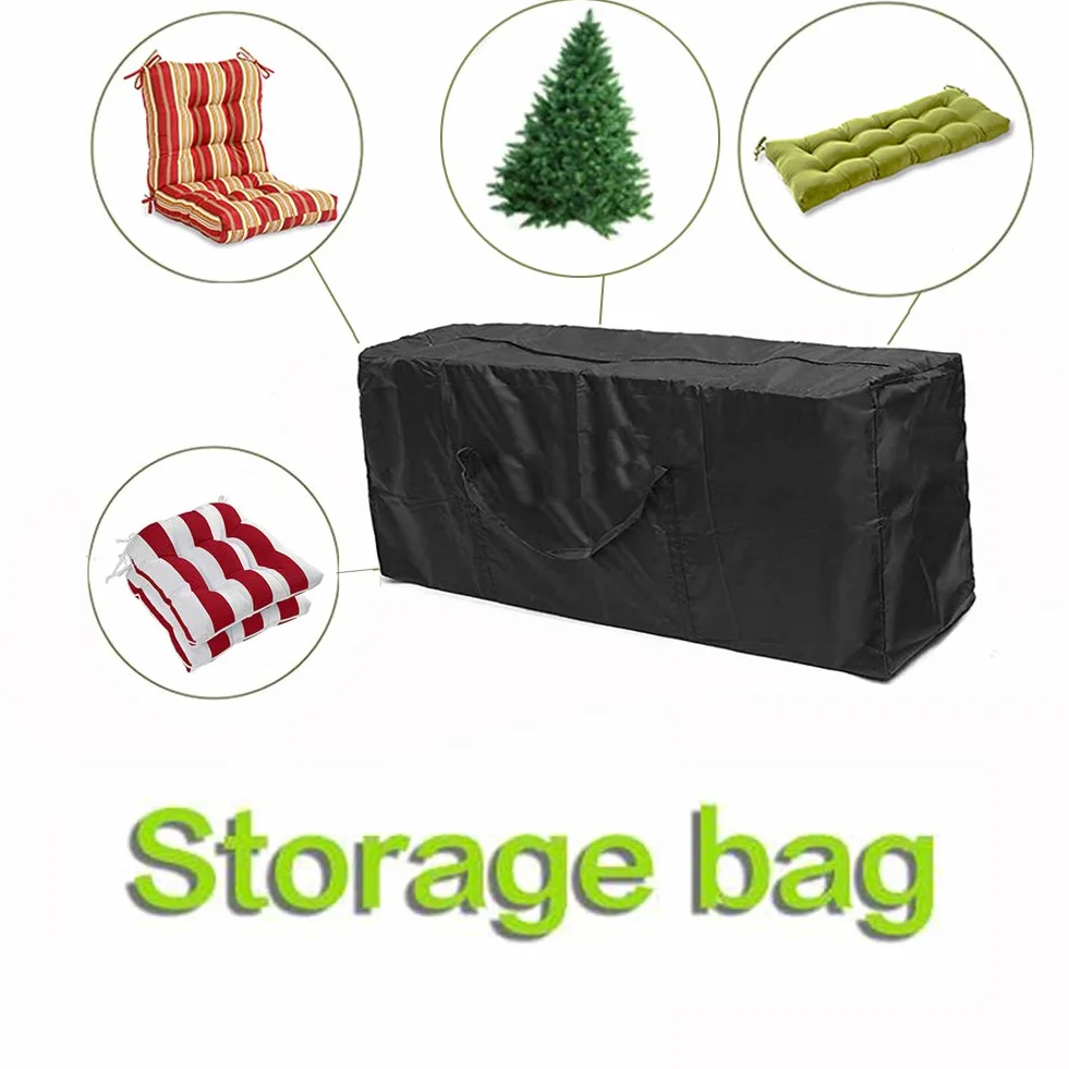 Sac de Rangement de Coussins 210D Noir avec Fermeture éclair et Poignées