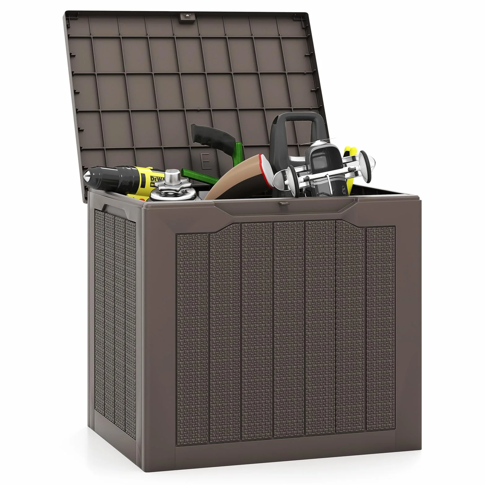 GOPLUS Coffre de Jardin Exterieur Etanche 106L HDPE Verrouillable Charge 150KG