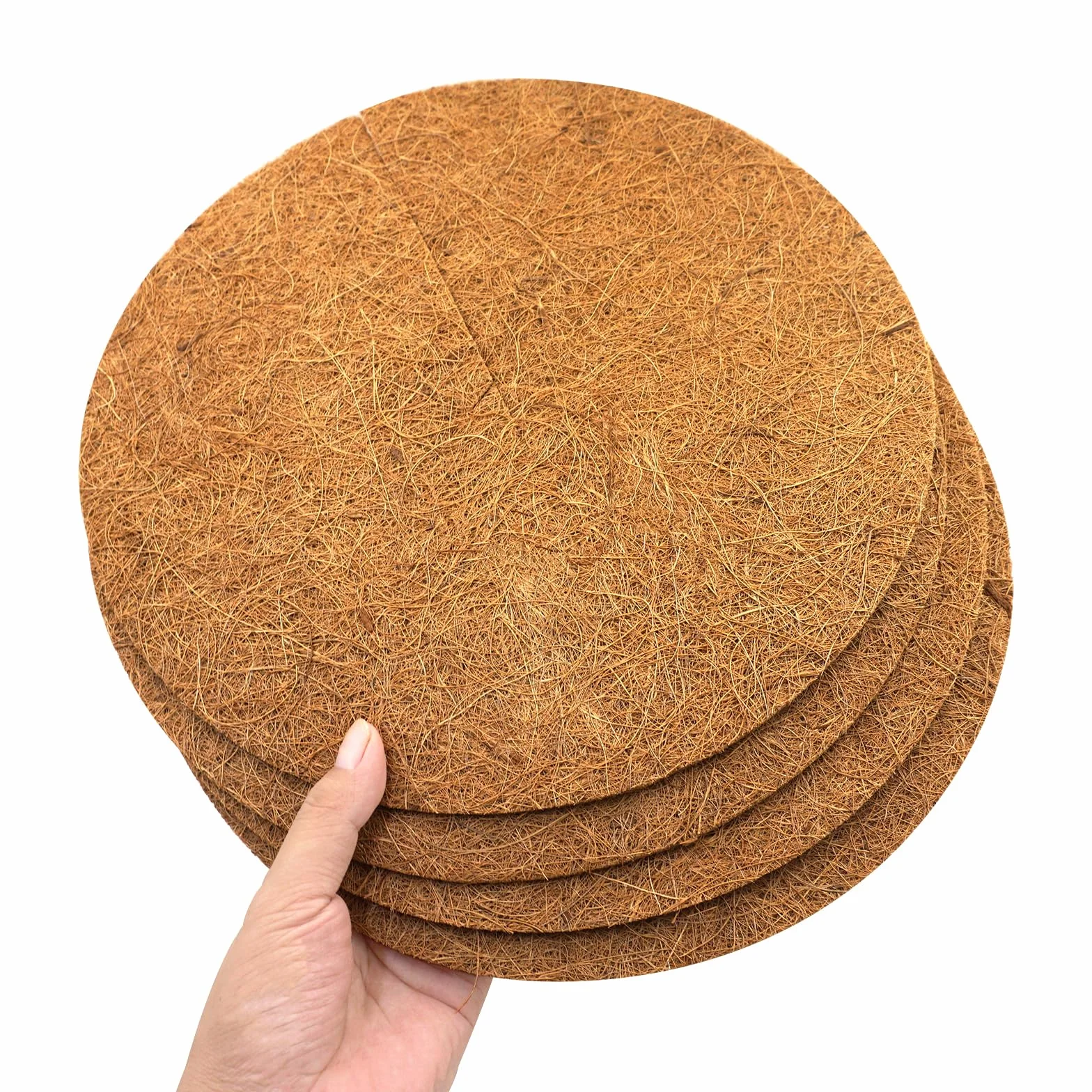 Tapis Protection en Noix de Coco pour Plantes en Pot, 40cm, Lot de 4, Contre Le Gel Hivernale