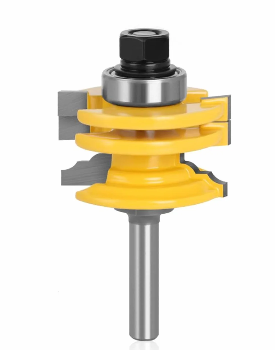 Lock Mitre Router Bit, APLUS Fraise à Bois, Fraise à Rainurer, Tenon Joint Cutter Pour Outil de Coupe du Bois Pour Machine de Gravure, Machine de Décogeupa, Shank 8mm