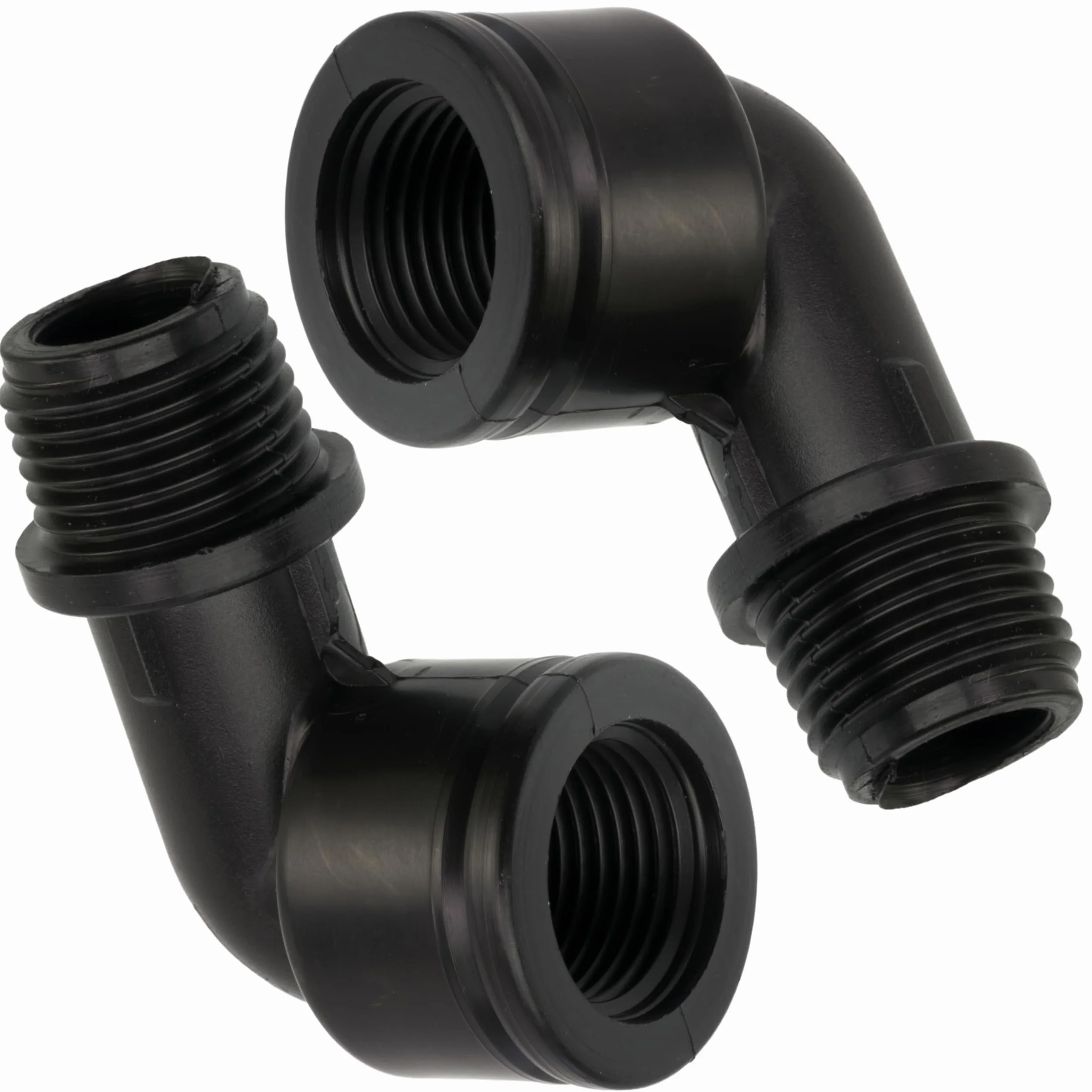AERZETIX Lot de 2 Raccords Coudés 90° Mâle-Femelle 1/2"x1/2" pour Tuyau d'Arrosage Irrigation - Pression Max 10 Bars Polyéthylène