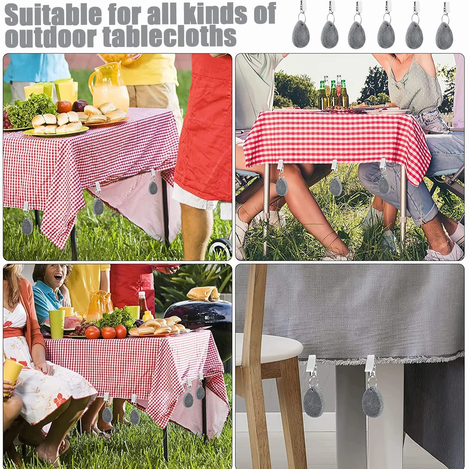 Poids pour Nappe de Table avec Pinces Marbre Naturel 12 Pcs pour Exterieur Jardin