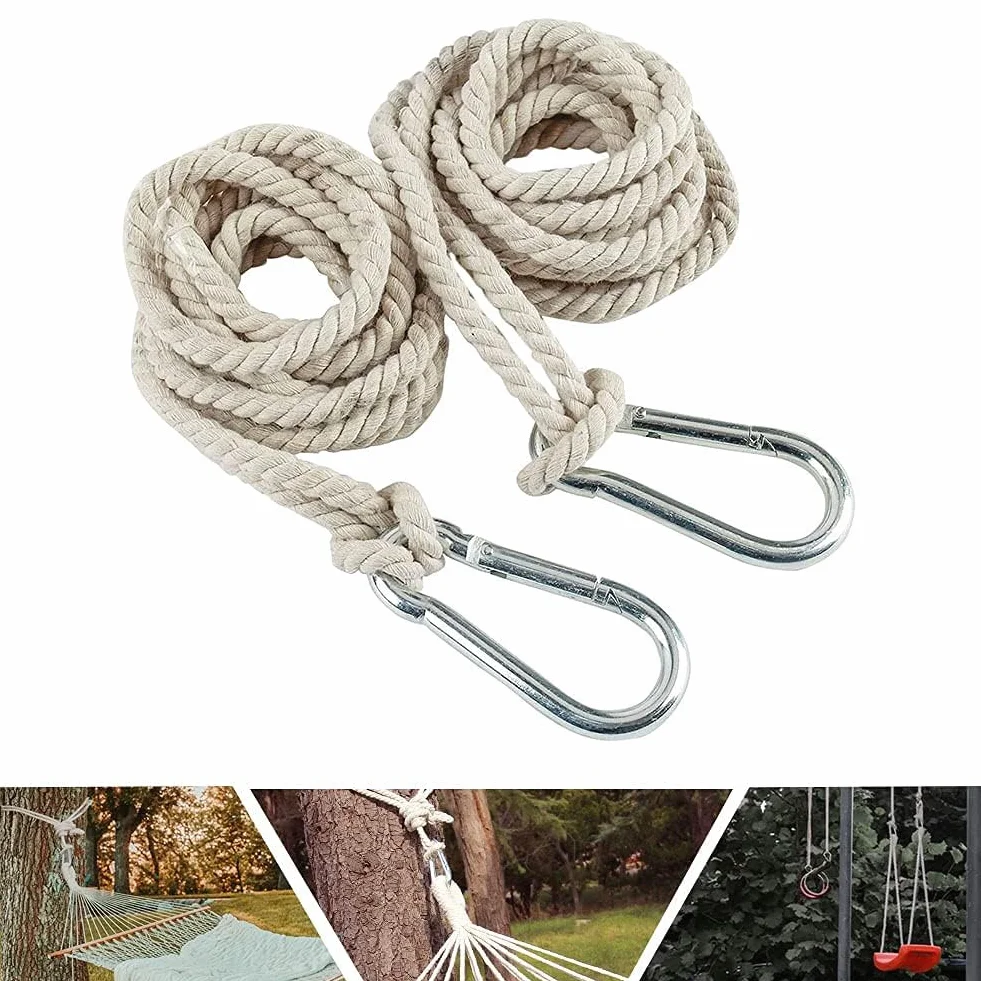 Sangles de suspension pour balancelle d'arbre Lot de 2 avec crochets robustes 4 m