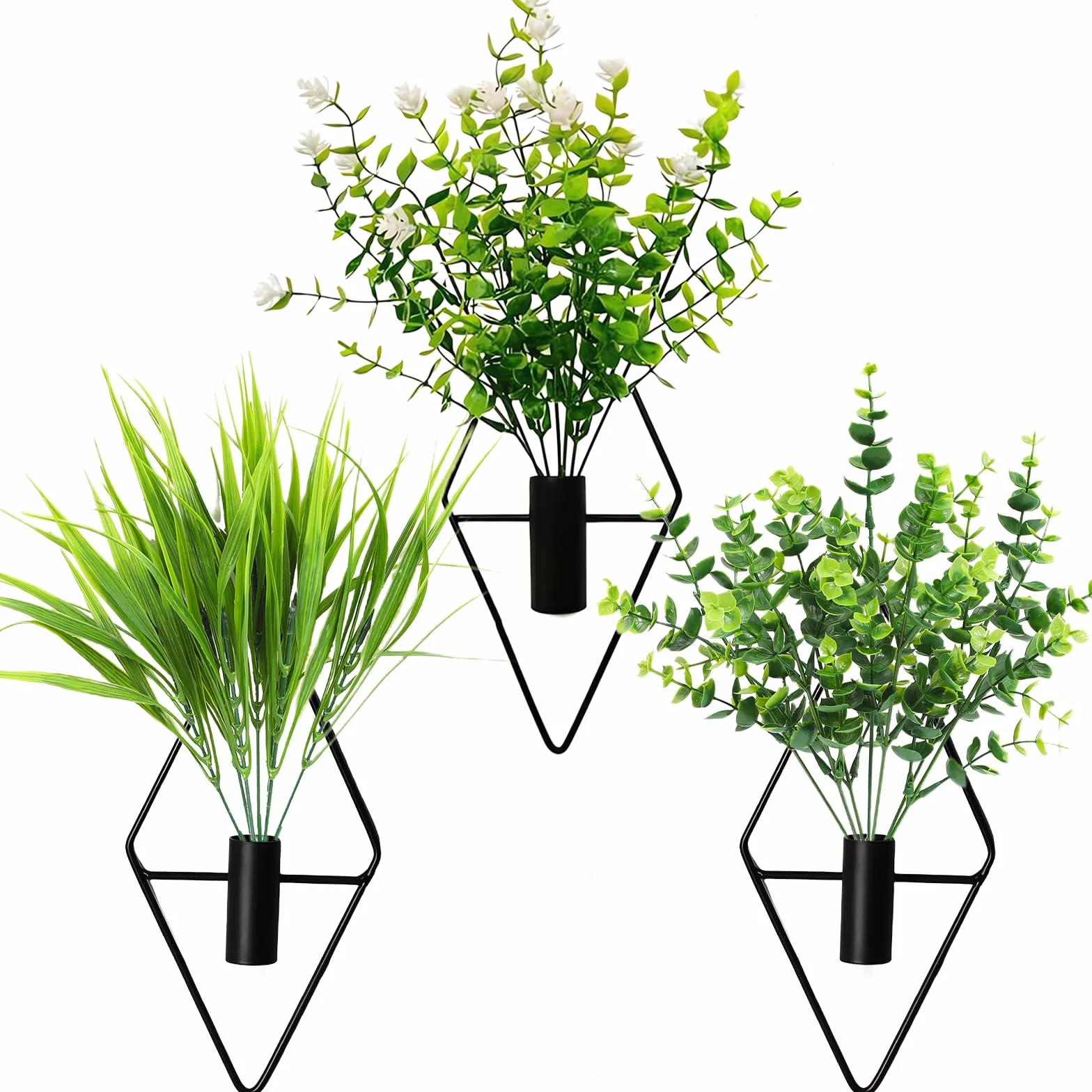 Jardinières Suspendues Artificielles avec Fleurs, Vases Muraux Plante Murale pour Décoration Bureau Jardin