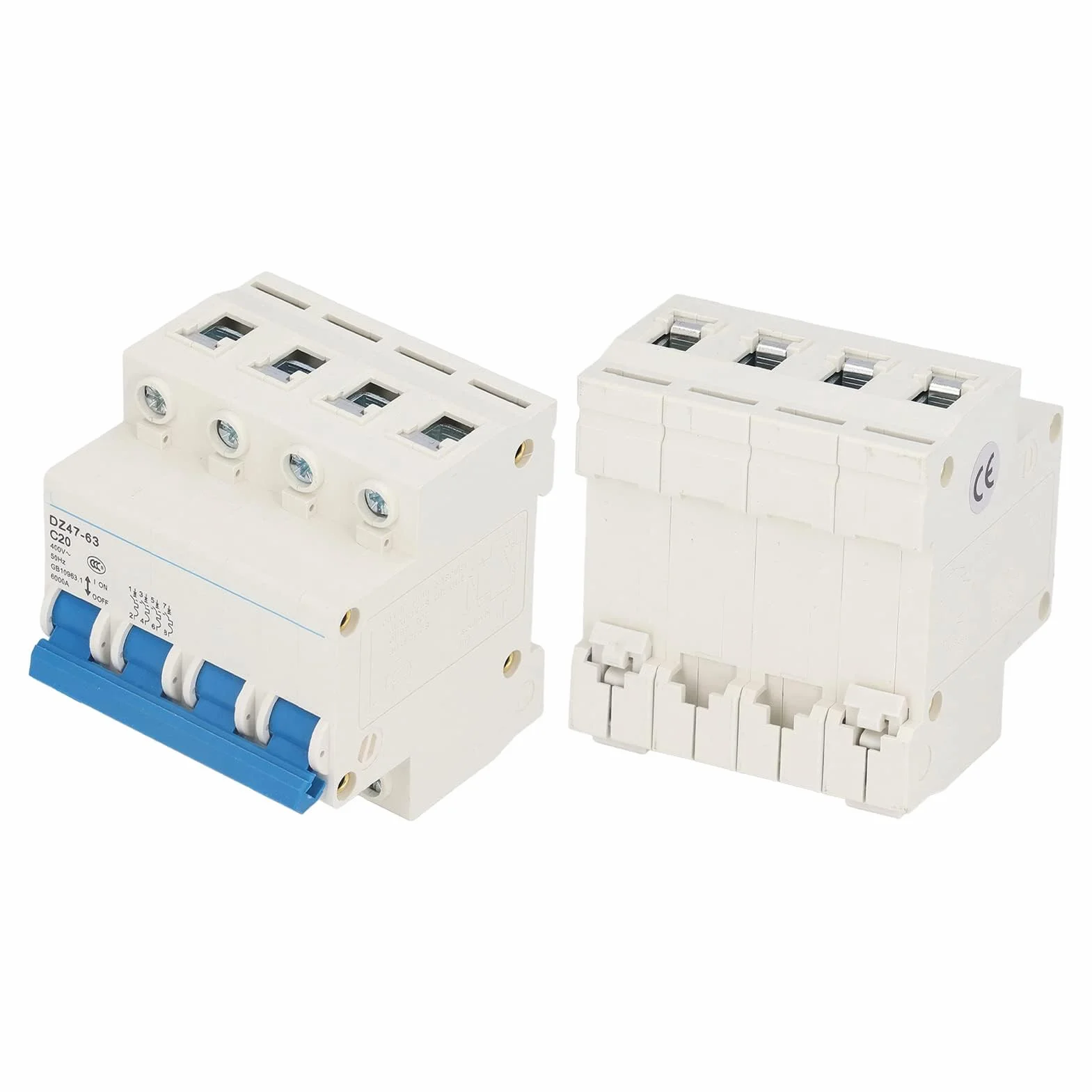 4P Miniature Disjoncteur Maison Disjoncteur Protection DIN Rail Mount Protection Surcharge pour La Maison 400V 20A