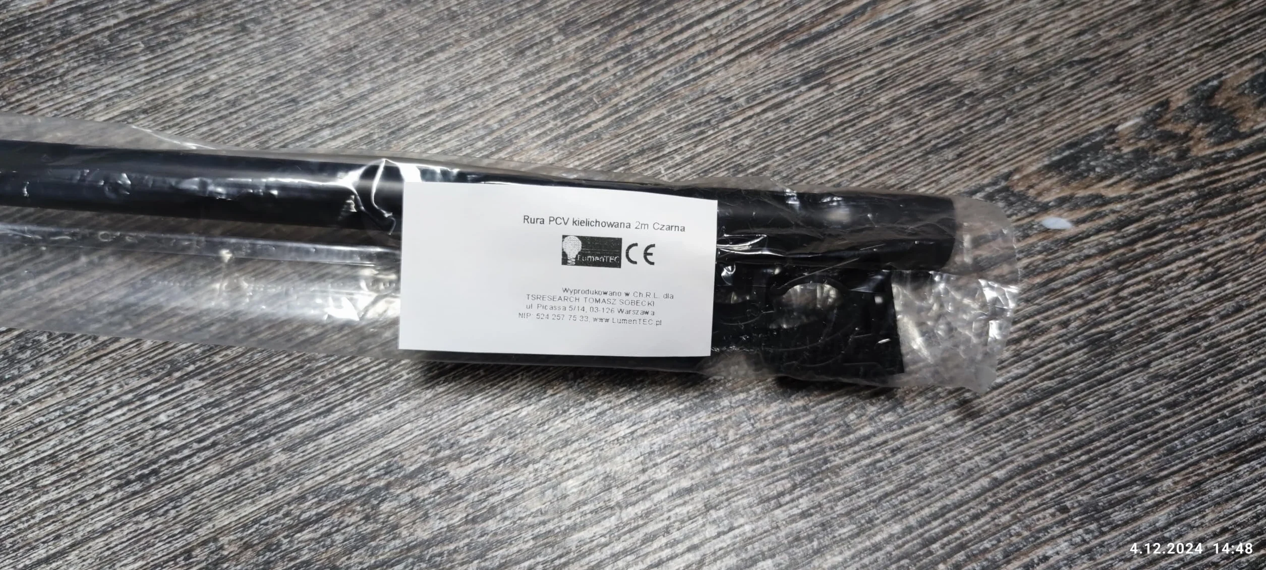 LumenTEC Tuyau d'installation électrique rigide en PVC-U noir forme calice O 16 2 m + 2 supports
