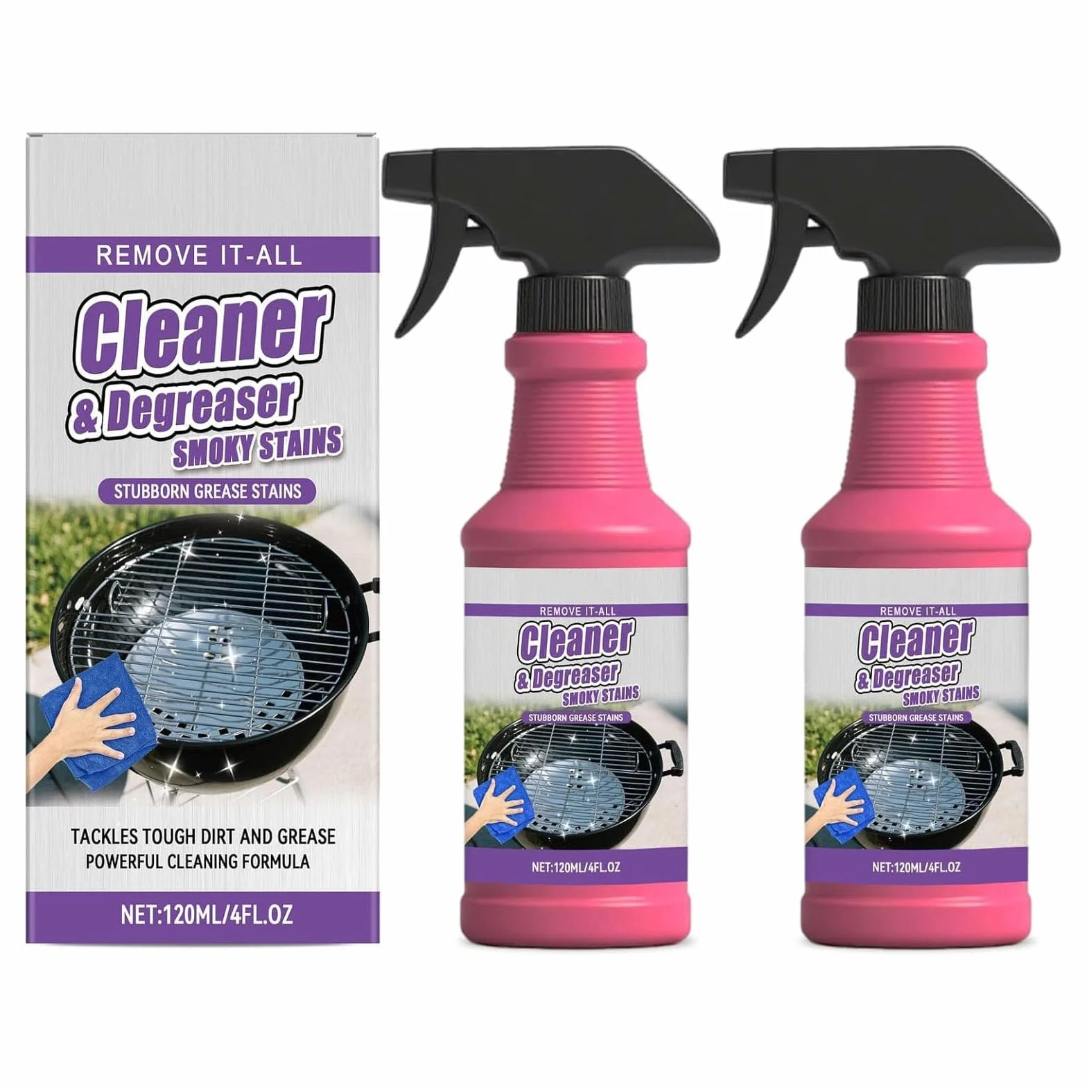 Dégraissant Barbecue Spray 120ML BBQ Nettoyant 2 pièces