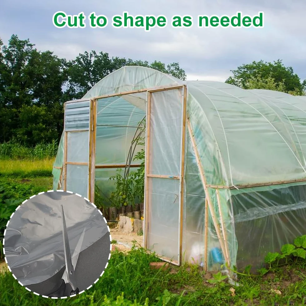 Bâche de Rechange pour Serre de Jardin 2x10M Transparente Polyéthylène Résistance aux UV