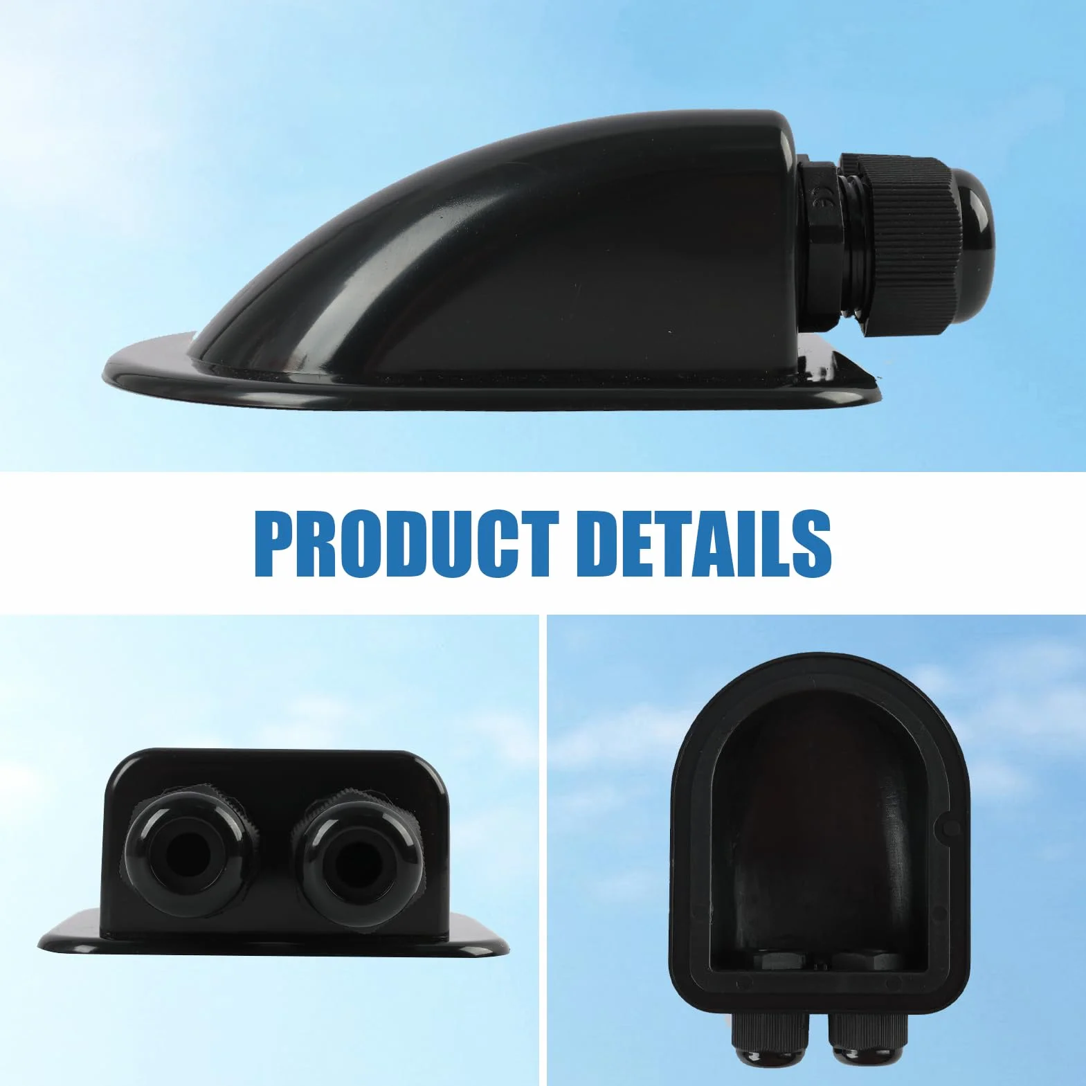 2PCS Boîtier d'entrée de Câble Double, Passe Toit IP68 Étanche en ABS pour Installation de Câbles Solaires, Résistant aux Intempéries pour Caravane, Bateau et Applications Photovoltaïques