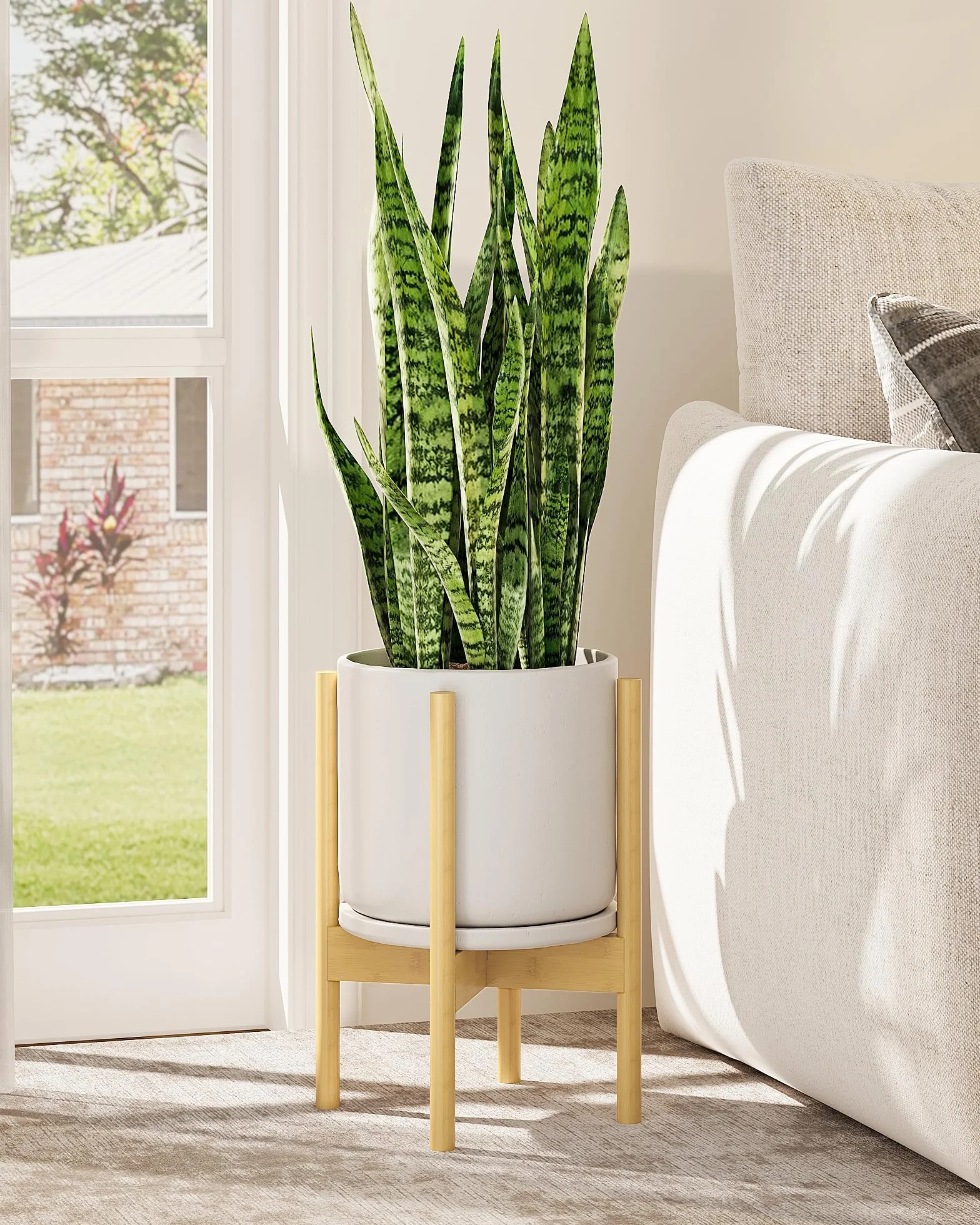 Bamworld Support réglable pour plantes d'intérieur en bambou 20-30 cm pour salon