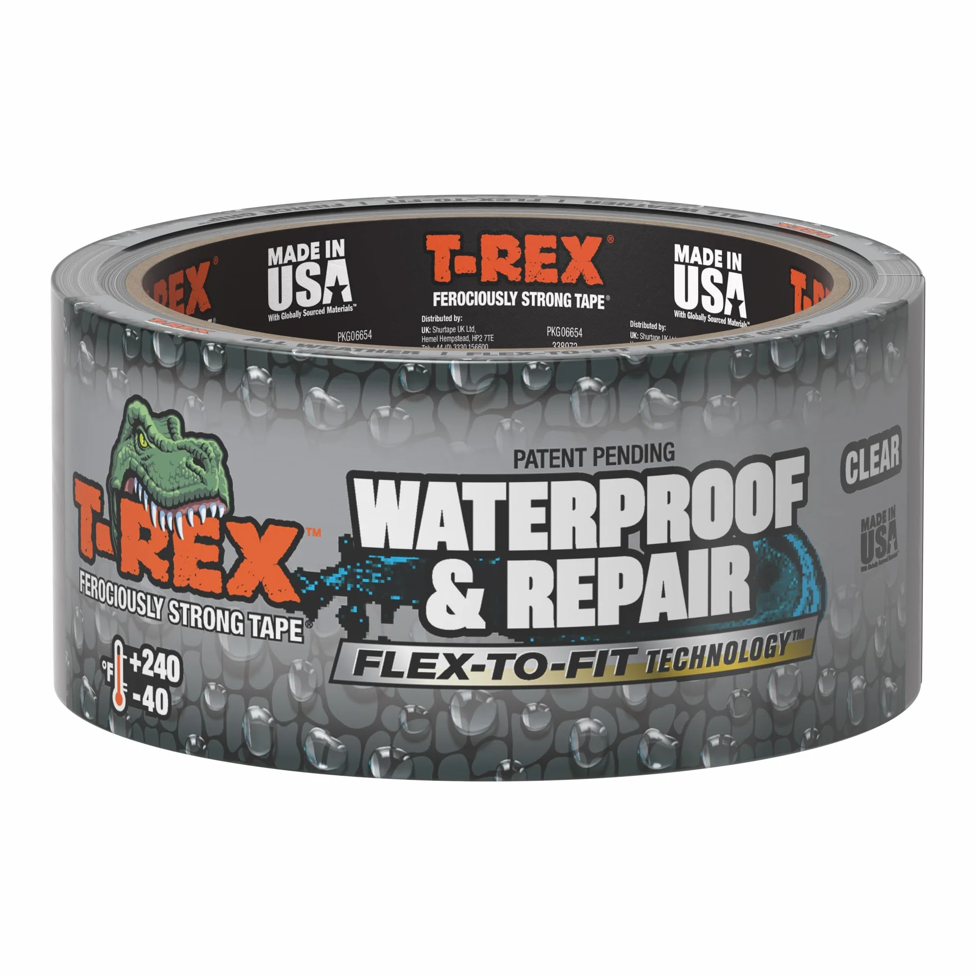 T-Rex Ruban adhésif imperméable réparation piscine – Patch liner piscine permanent sous l'eau – Transparent 4,8 cm x 9,1 m